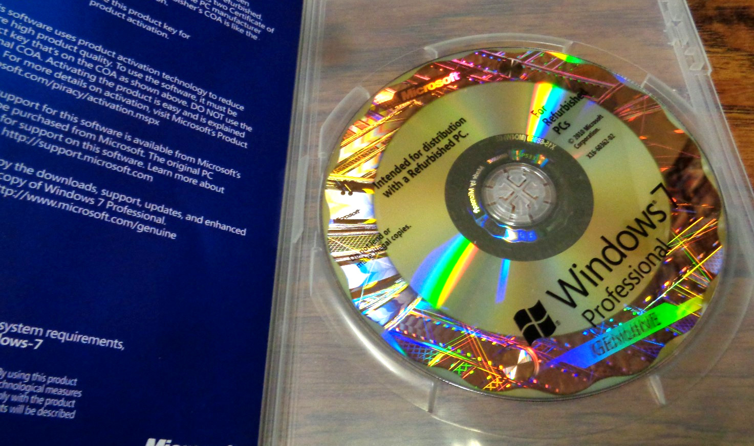 MICROSOFT WINDOWS 7 PROFESSIONAL FOR REFURBISHED PC’S NO KEY REQUIRED CLEAN