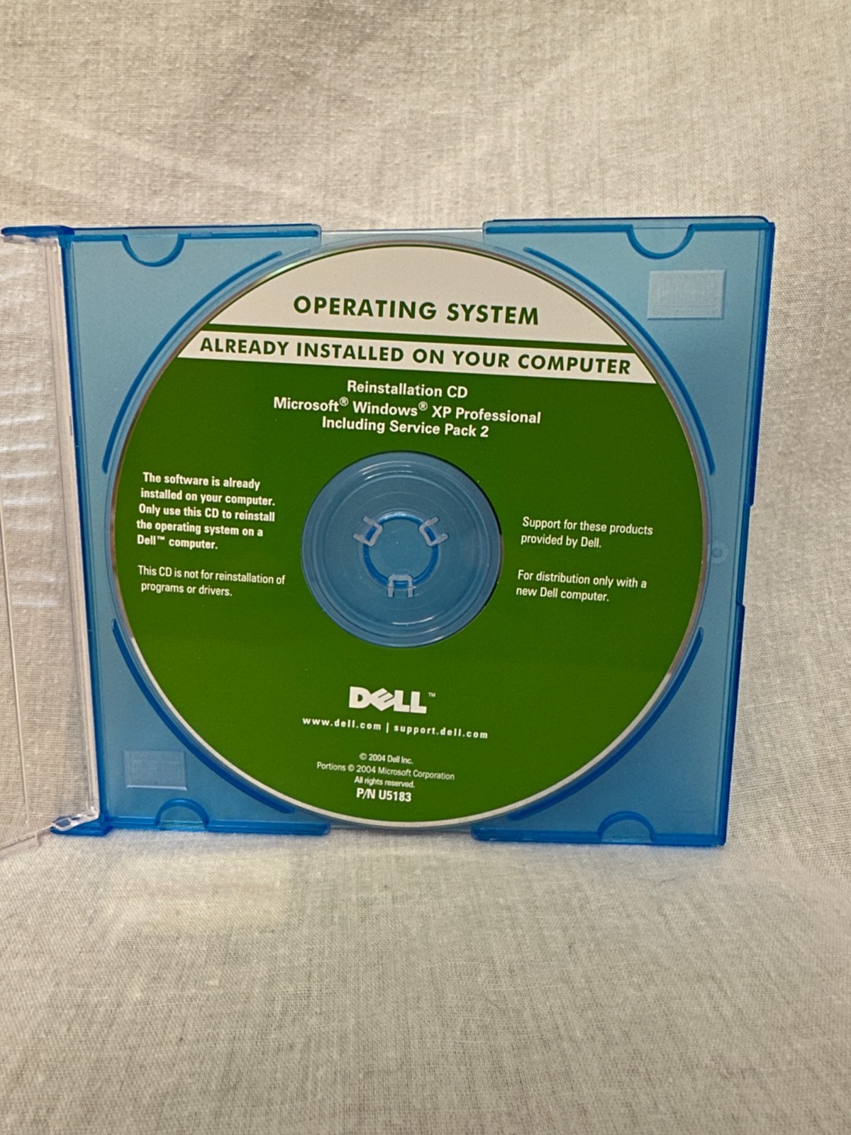 Dell Microsoft Windows XP Professional Service Pack 2 Reinstallation CD