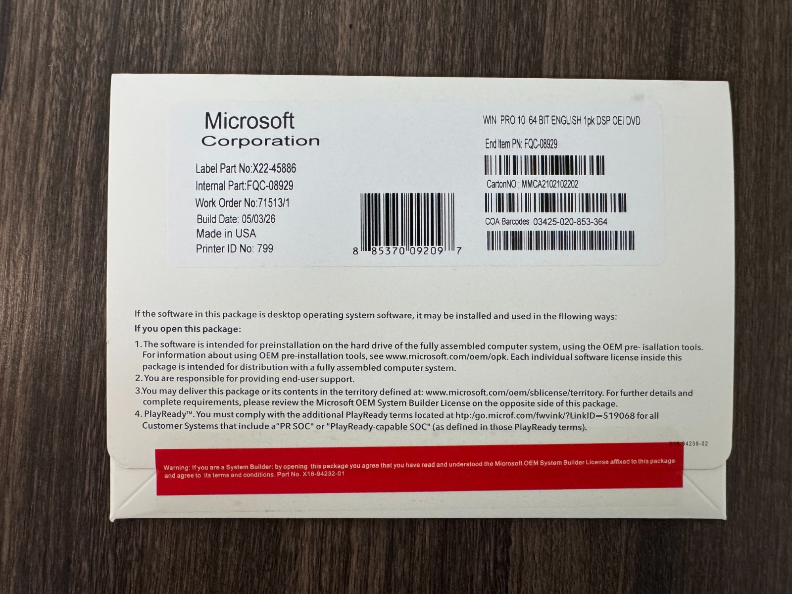Windows 10 Pro 64 bit DVD Product Key New & Sealed Local Seller | Free Shipping