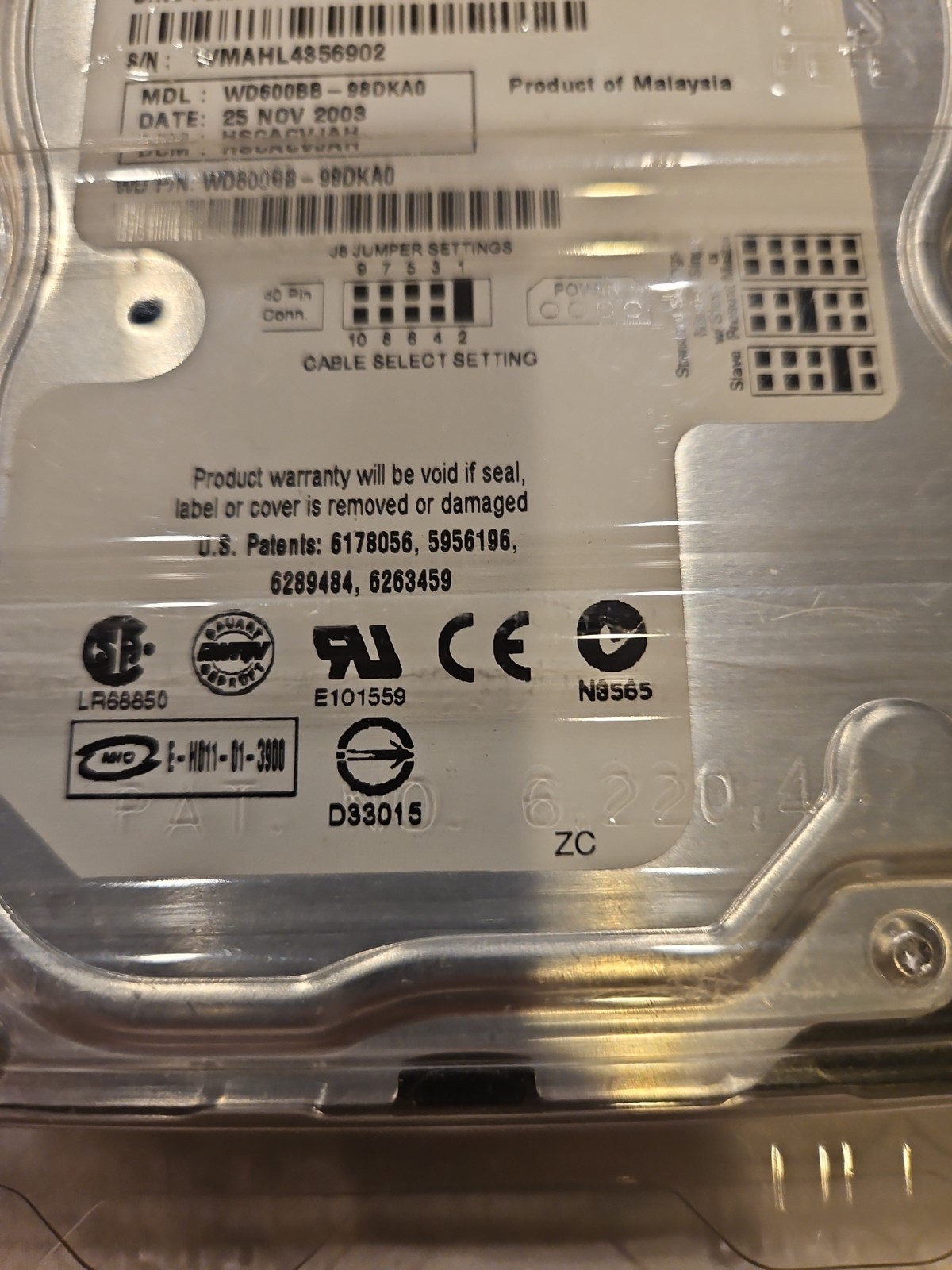 WD Caviar WD600 60GB E-IDE HDD w/ Ubuntu 18.04.6 LTS 32bit OS Bootable