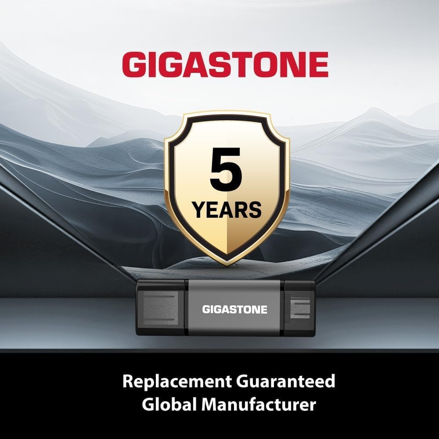 GIGASTONE 64GB Dual Flash Drive (5 Pack) Z40 USB 3.2 Gen 1, 2-in-1 Type-A & T…