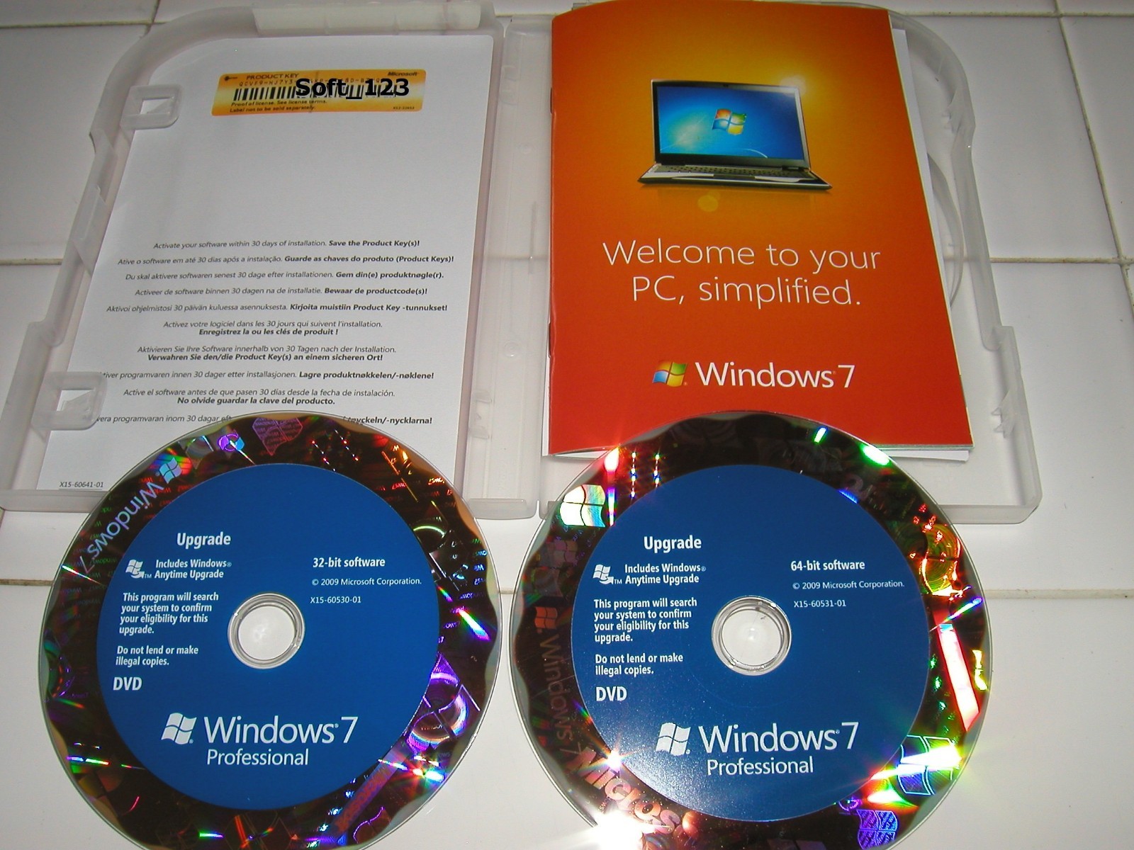 =NEW= Microsoft Windows 7 Professional Upgrade 32 Bit and 64 Bit DVD MS WIN PRO