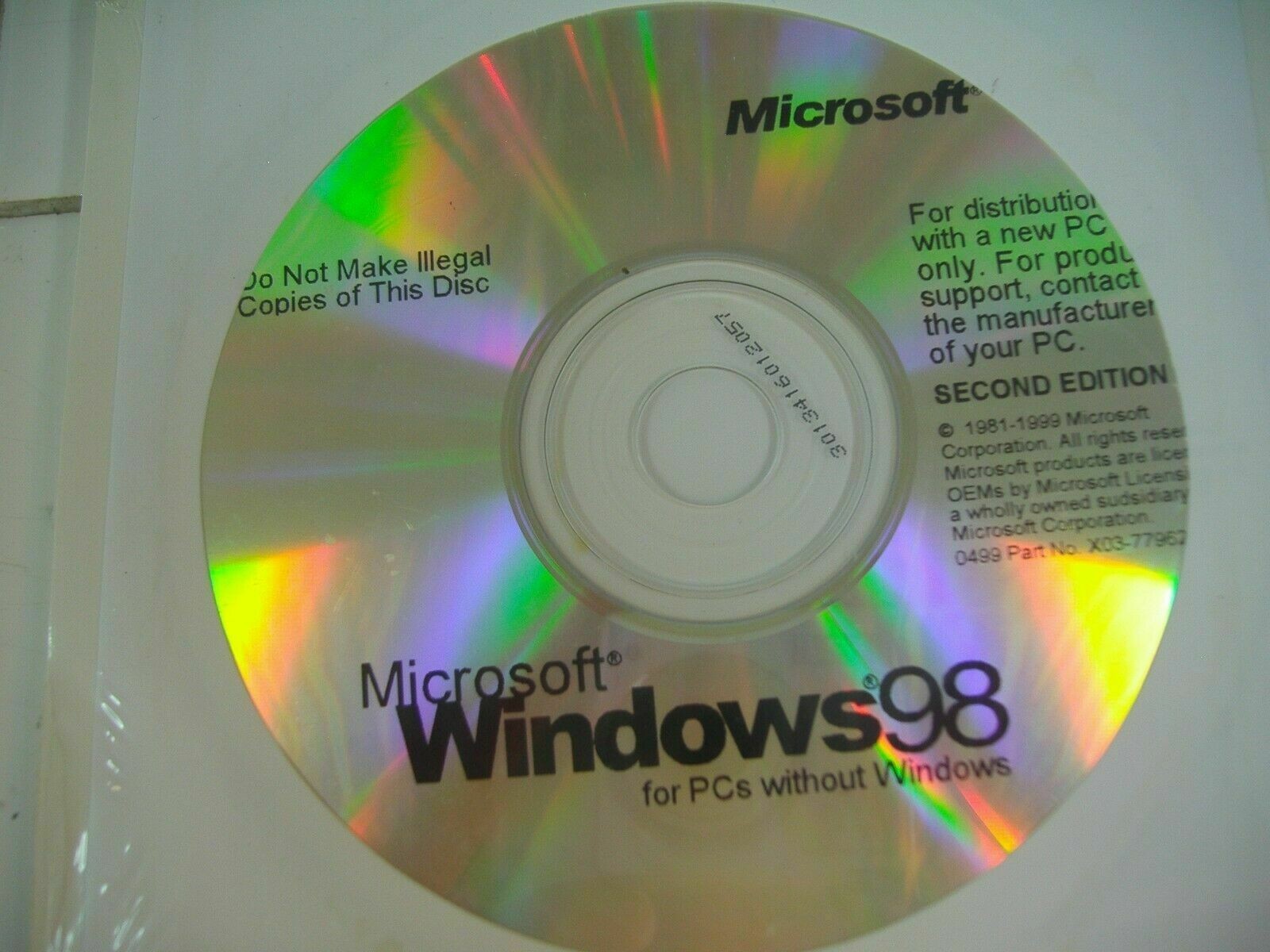 MICROSOFT WINDOWS 98 SE SECOND EDITION FULL ENGLISH VERSION MS WIN 98SE =NEW=