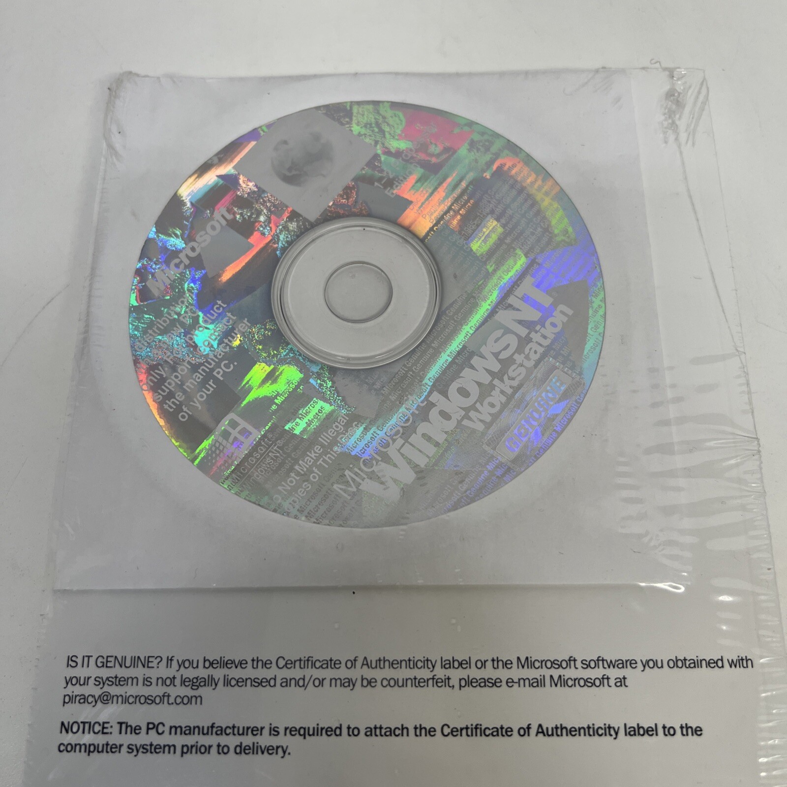 Microsoft Windows NT Workstation 4.0 Full Version New Sealed+Flappys W/ Key OEM