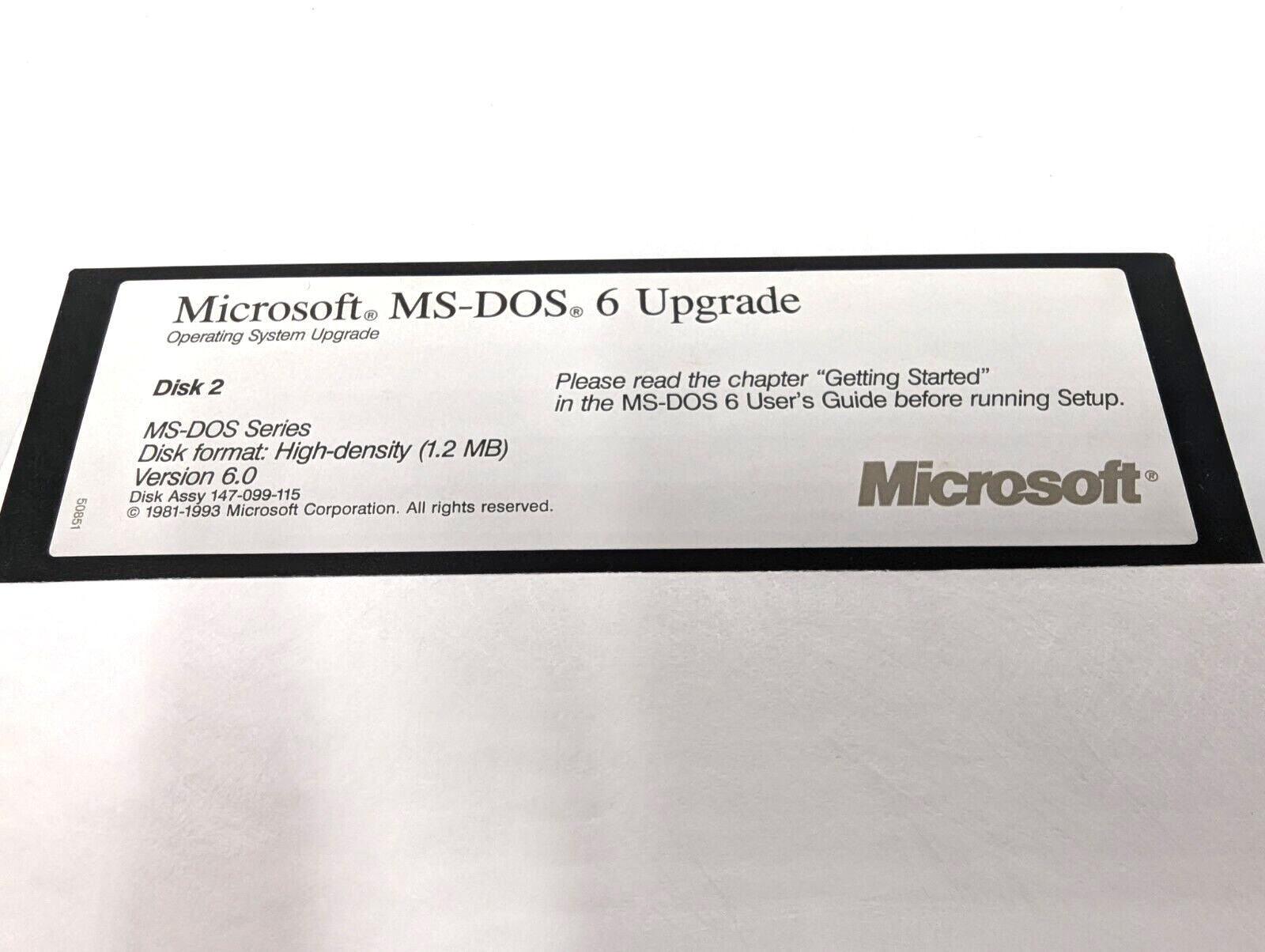 Microsoft MS-DOS 6 Operating System Upgrade 5.25″ HD 1.2 MB Floppy Disks