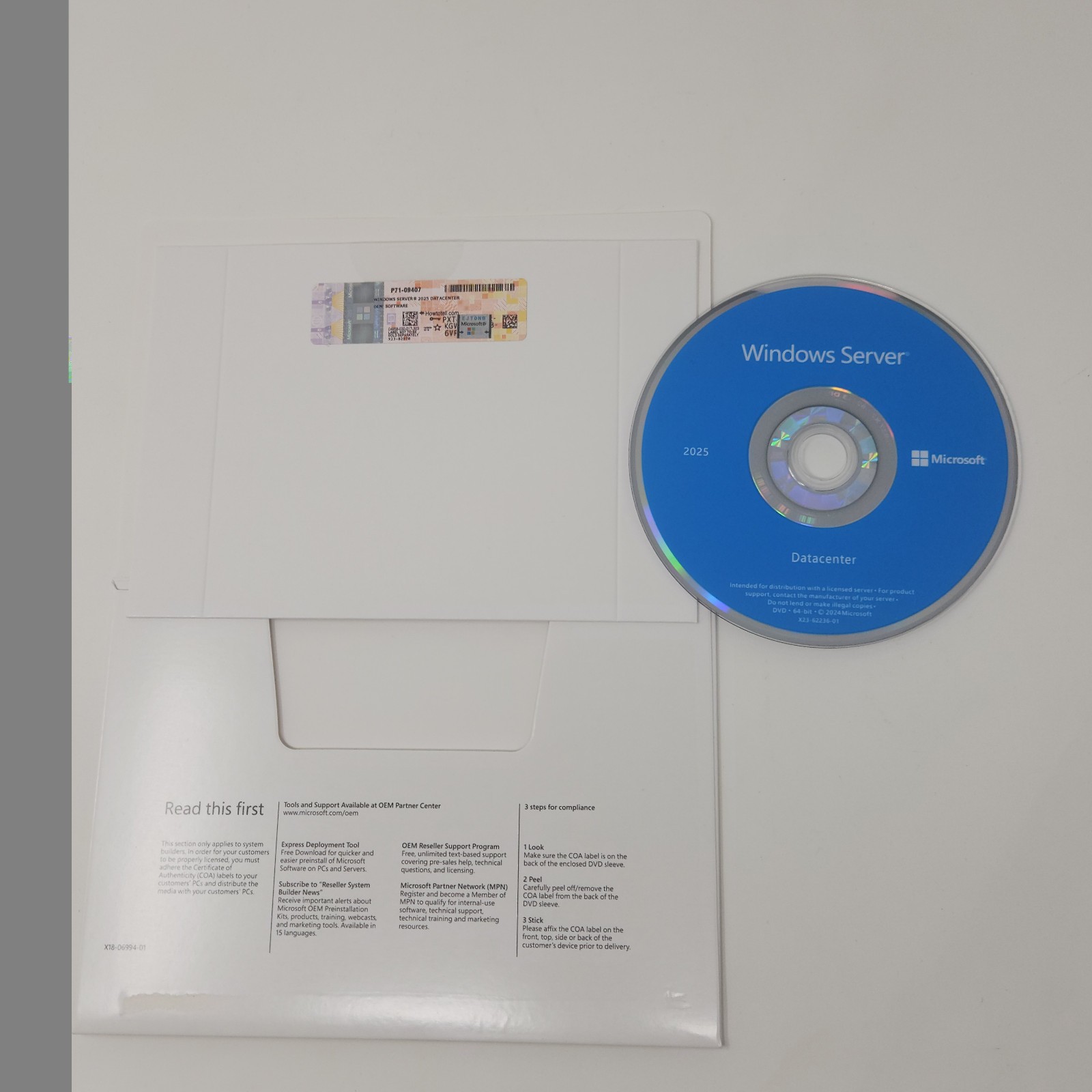 Windows Server 2025 Datacenter 64Bit 16 Core DVD with Product Key