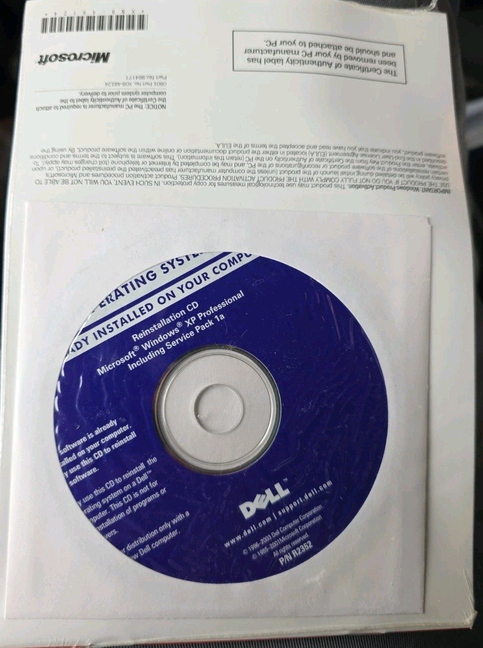 Dell Reinstallation CD Microsoft Windows XP Professional Service Pack 1A SP1a