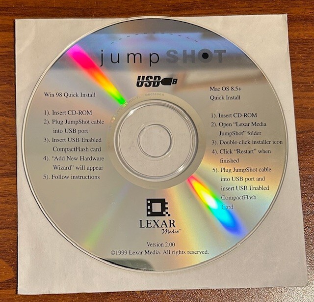 Vintage 1999 Lexar Media Jump Shot Mac OS 8.5 Version 2. Disc Used Free Shipping