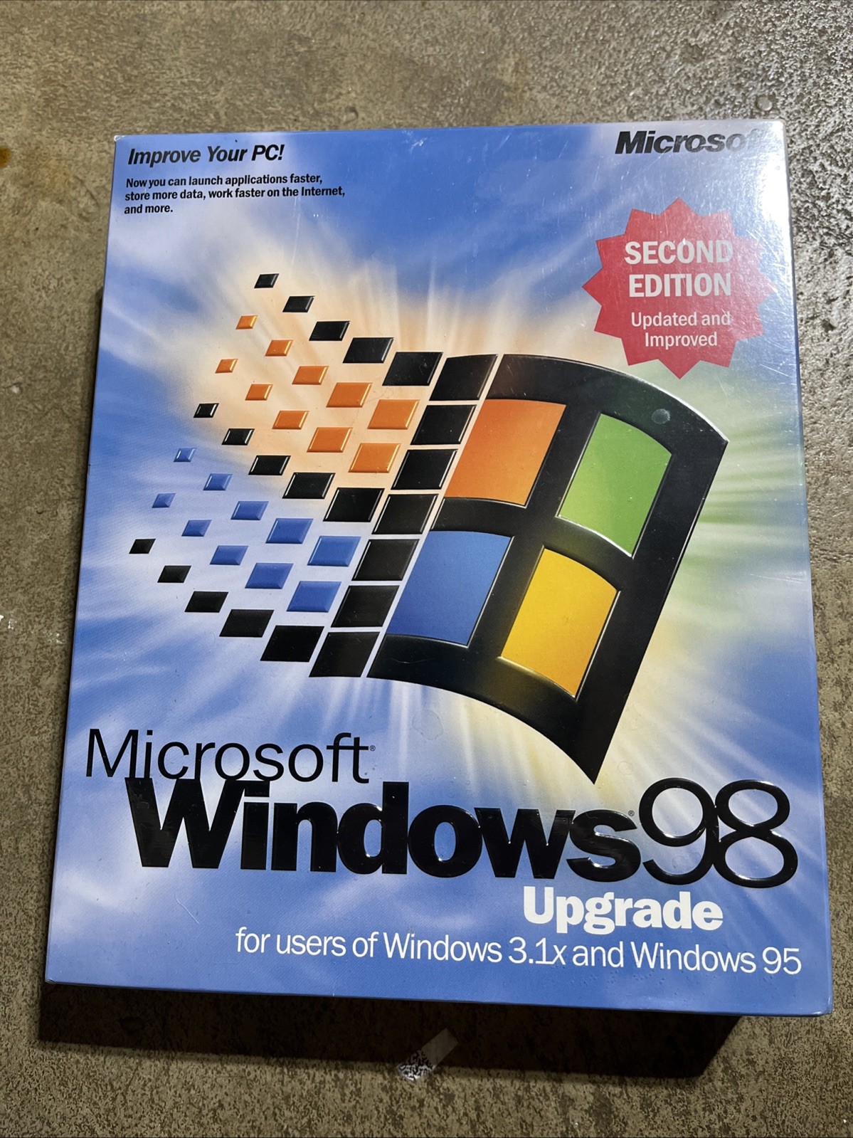 Microsoft Windows 98 Upgrade In Factory Plastic. Factory Sealed.