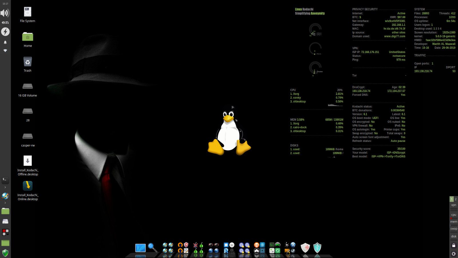 3-in-1 Boot USB Drive Discreete Linux, Kodachi,Tails HIDE YOUR INTERNET „USAGE”!