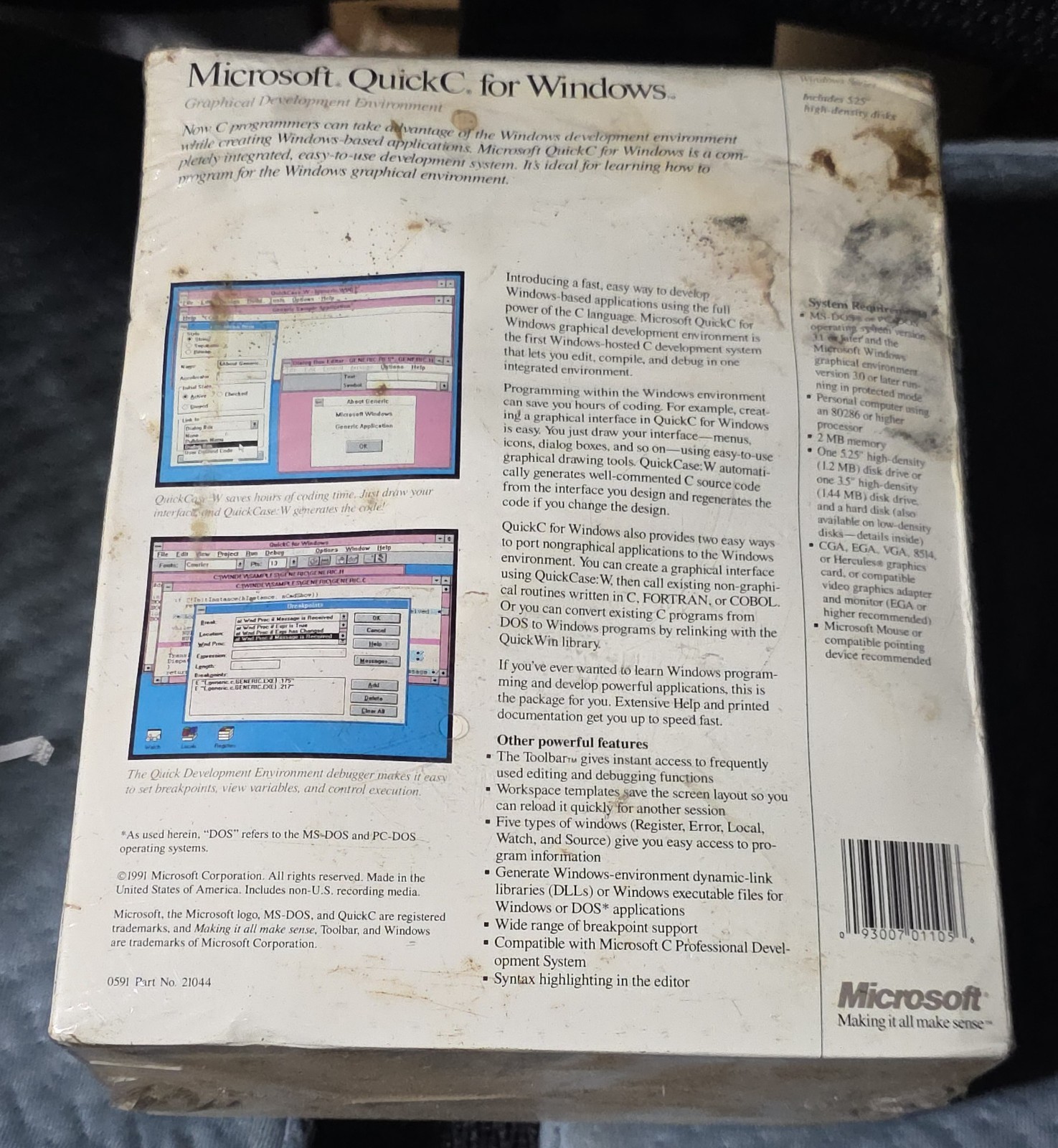 NOS 1991 Microsoft Quick C for Windows on 5.25” disks SEALED RARE!