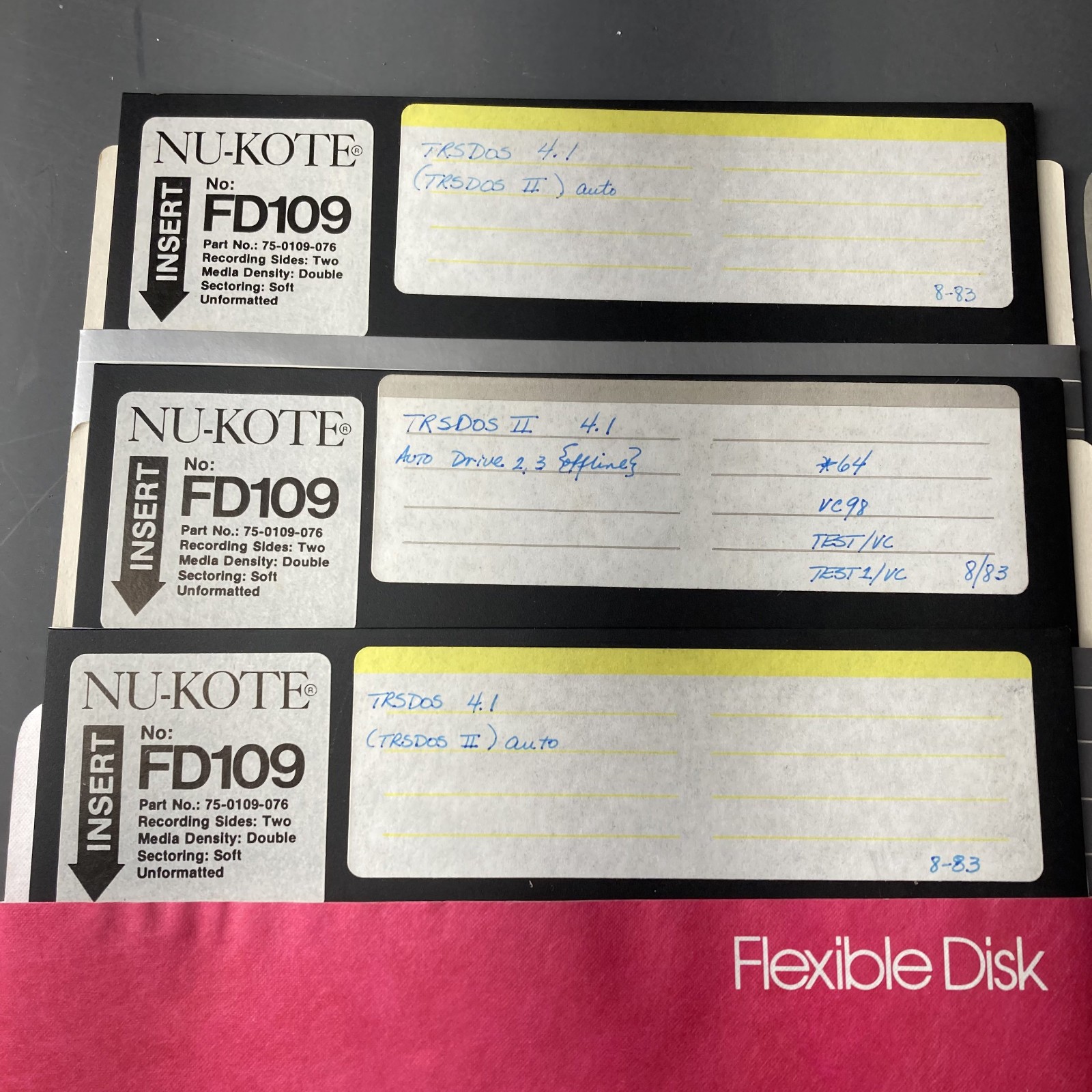 RadioShack Tandy TRSDOS III 4.1 II 2.05 Lot of 6 8 Inch Floppy Diskette