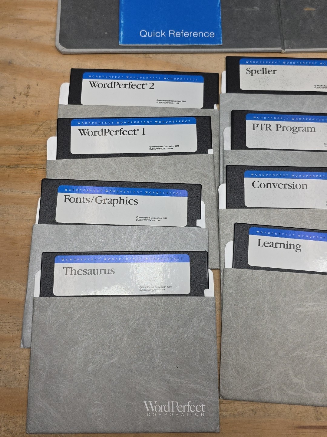 WordPerfect 1988 Installation Set – 5.25” Disks – Manual & Reference – Untested