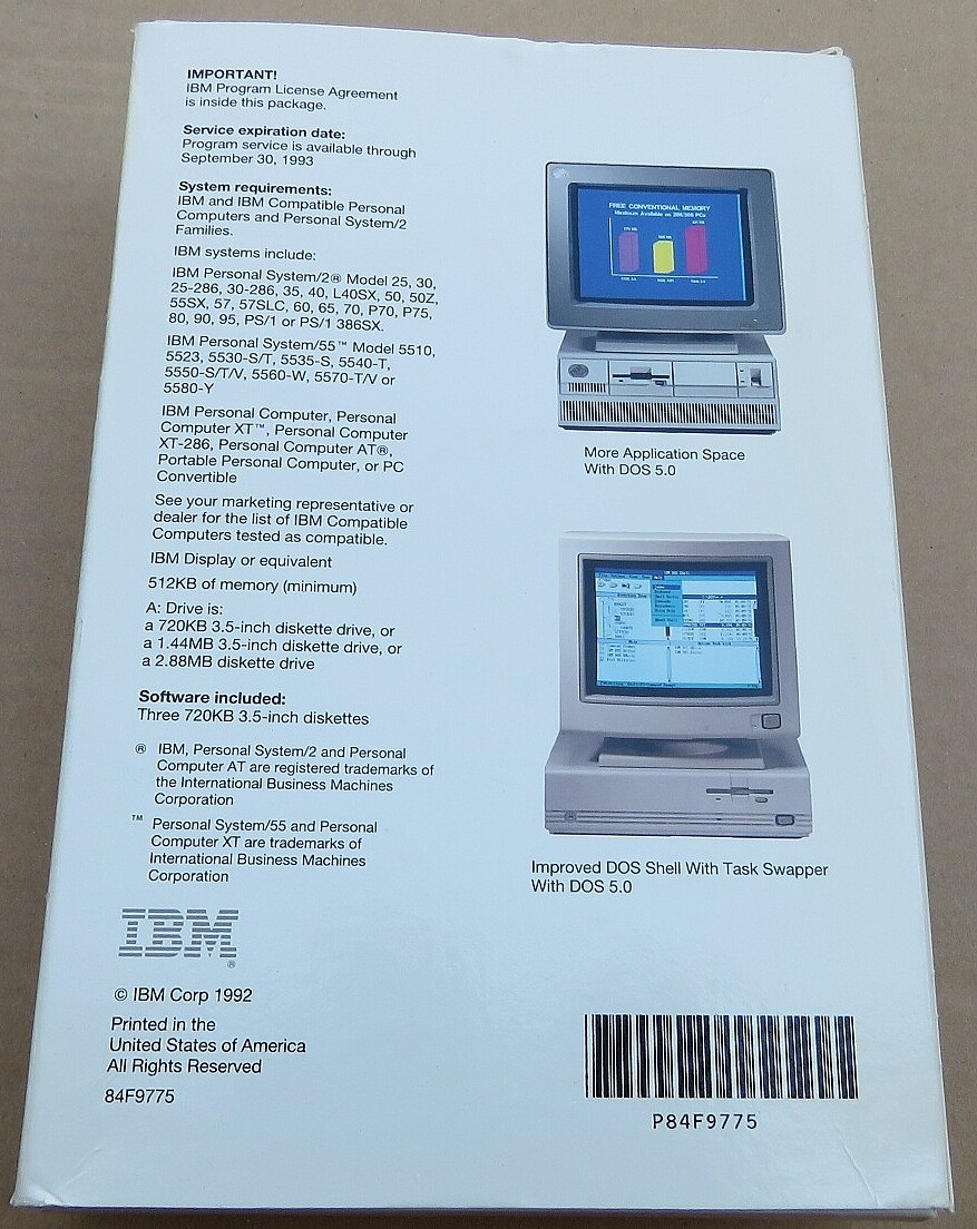 IBM DOS OPERATING SYSTEM 5.0 USERS GUIDE /REFERENCE/ GETTING STARTED NO DISKS