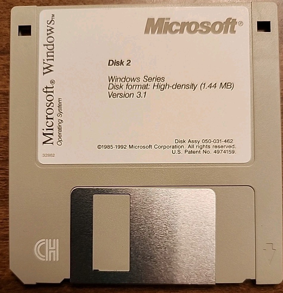 Microsoft Windows 3.1 Upgrade Edition For Windows 3.0 Vintage 80s-90s 3.5″ Disks