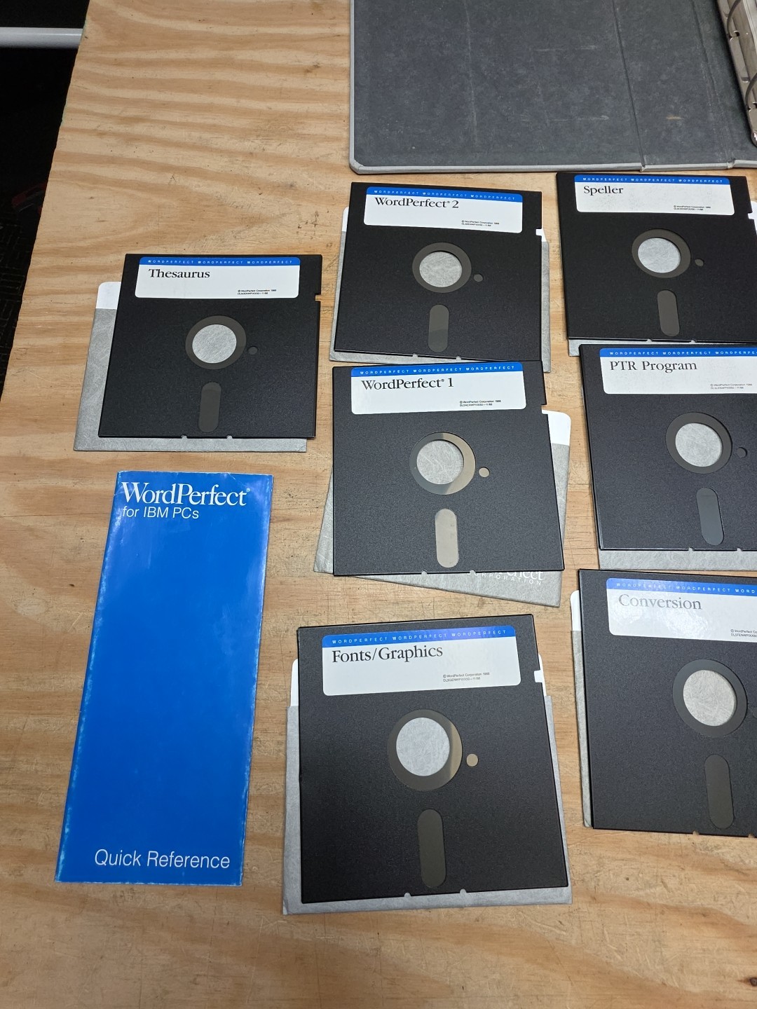 WordPerfect 1988 Installation Set – 5.25” Disks – Manual & Reference – Untested
