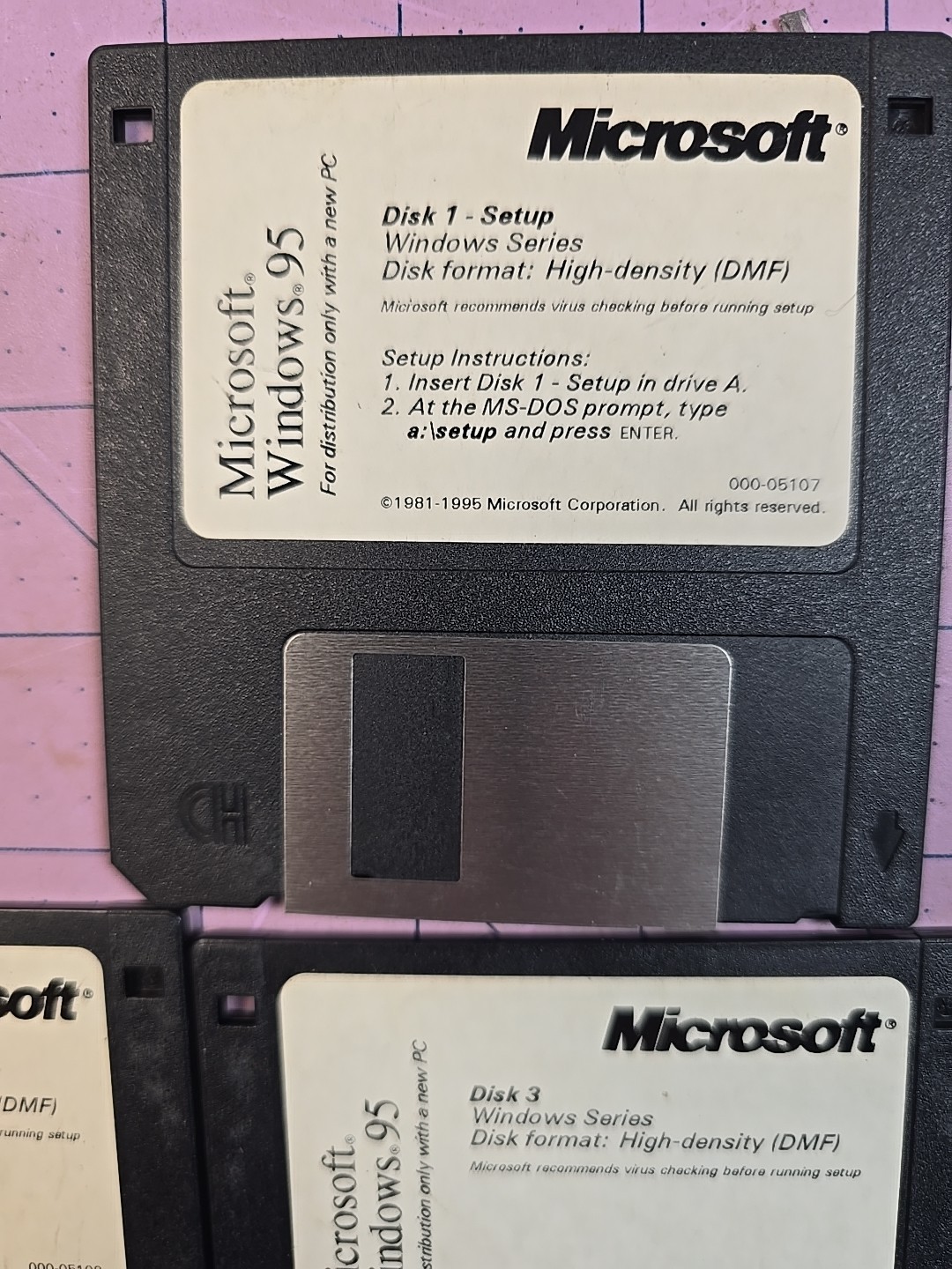 Microsoft Windows 95 3.5″ floppy disks incomplete set – Disk 1, 2, 3, 4, 5, 6, 9