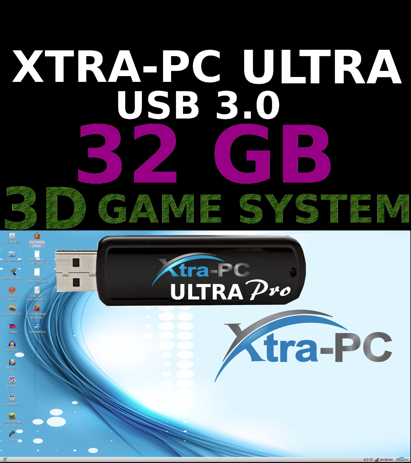 32GB XTRA-PC ULTRA PRO USB 3.0 – Portable OS, Apps & 4 Amazing 3D Games