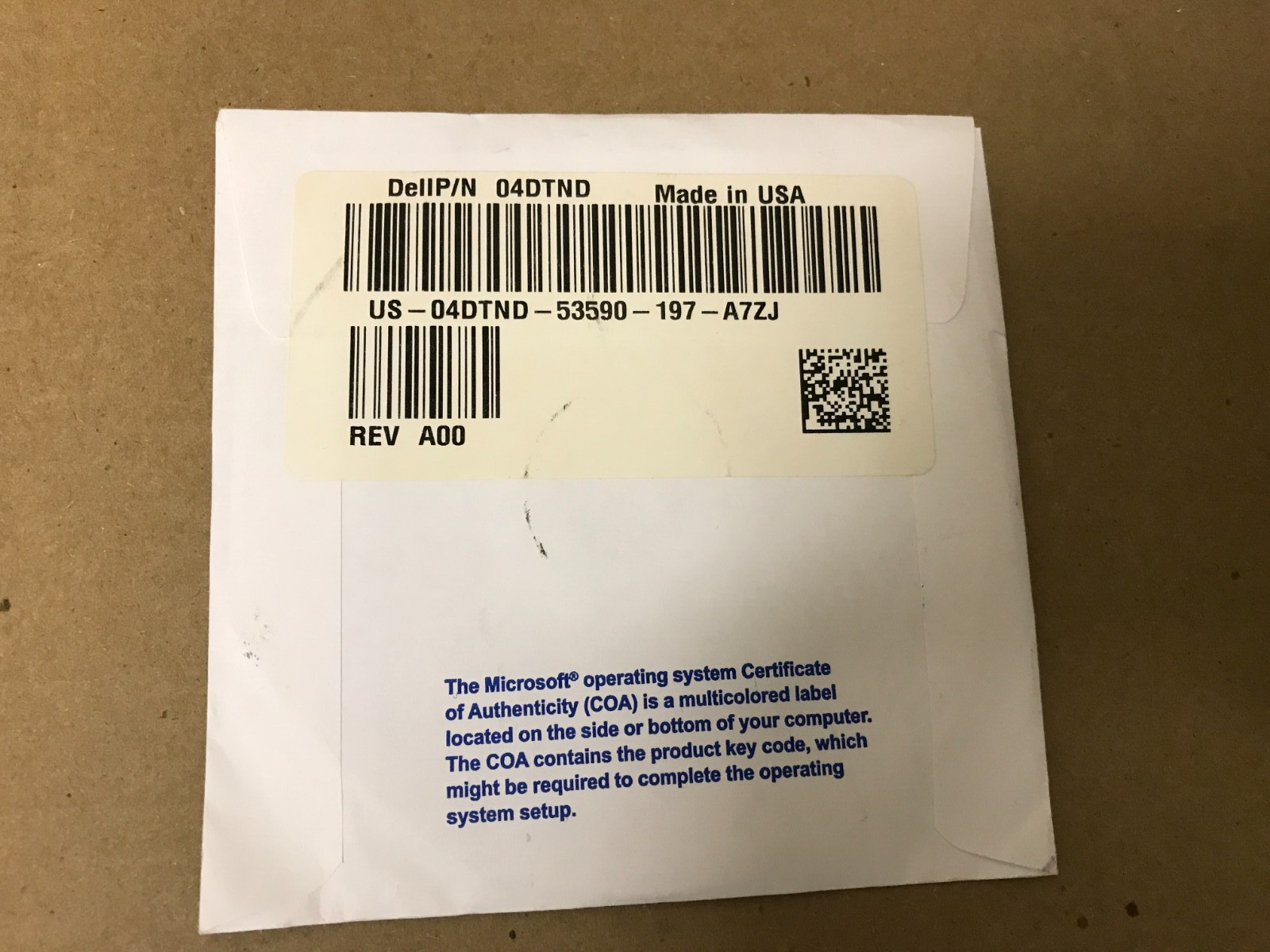 Dell Windows 7 Professional Reinstallation DVD 32 bit SP1 OS Dell P/N 04DTND New