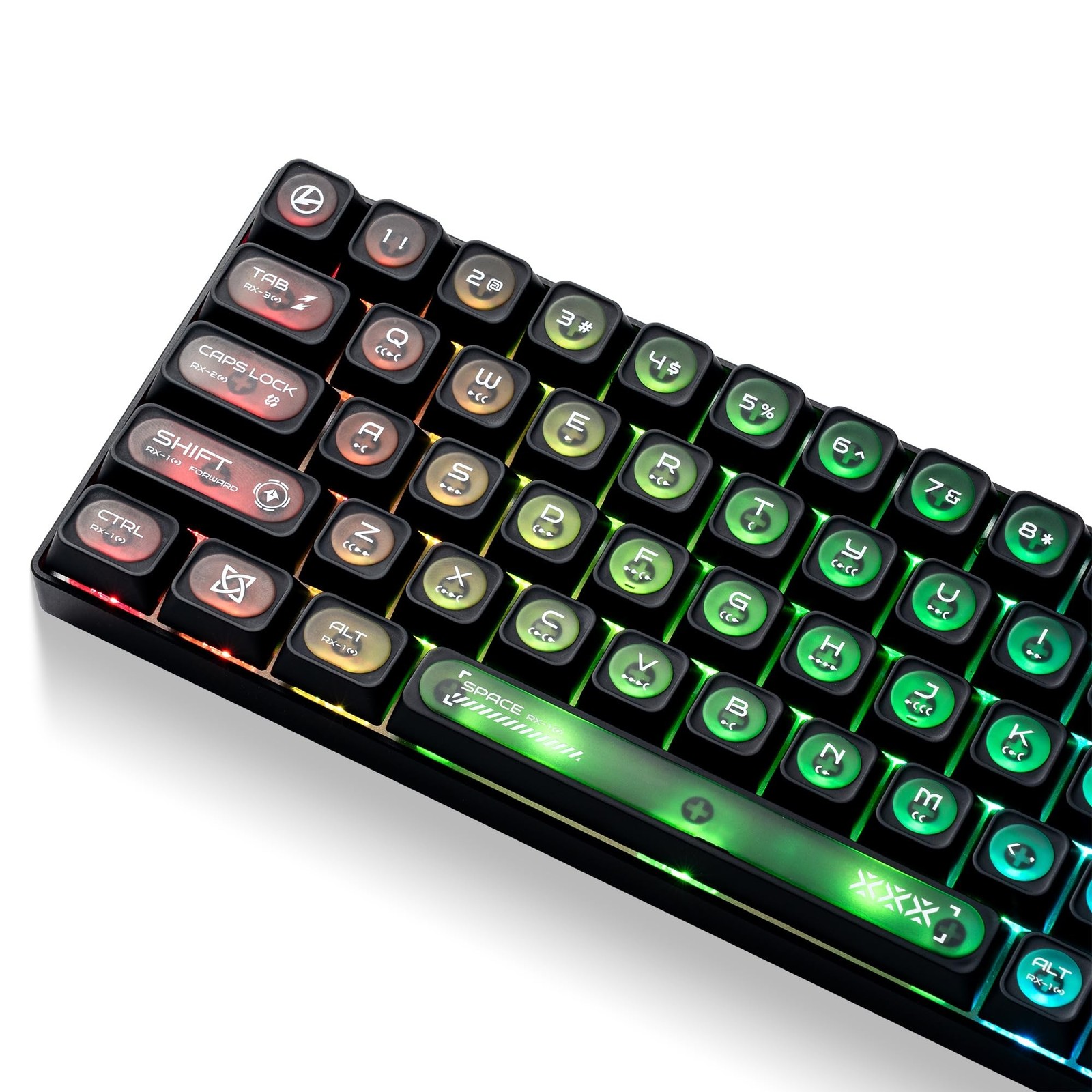 OHY XVX Black Shine Through Keycaps for Mechanical Keyboards – 136 Keys Black…