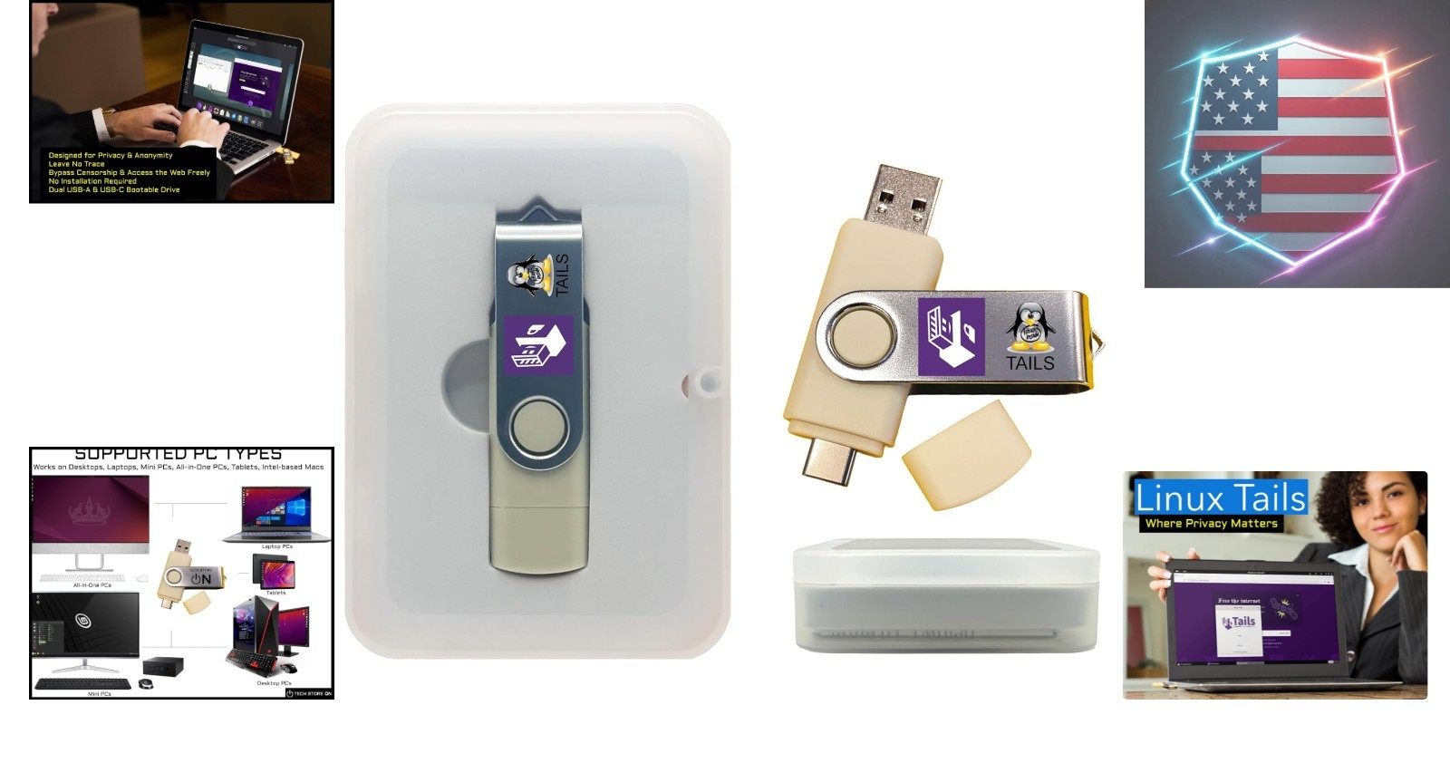 Linux Tails Bootable USB Flash Drive for PC – Anonymous Internet Access & Pri…