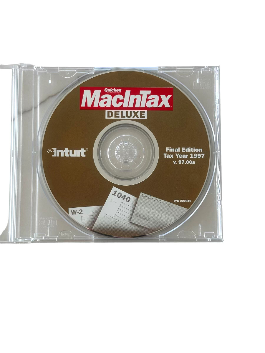 Quicken MacInTax Deluxe Final Edition Tax Year 1997 1040 Refund W-2