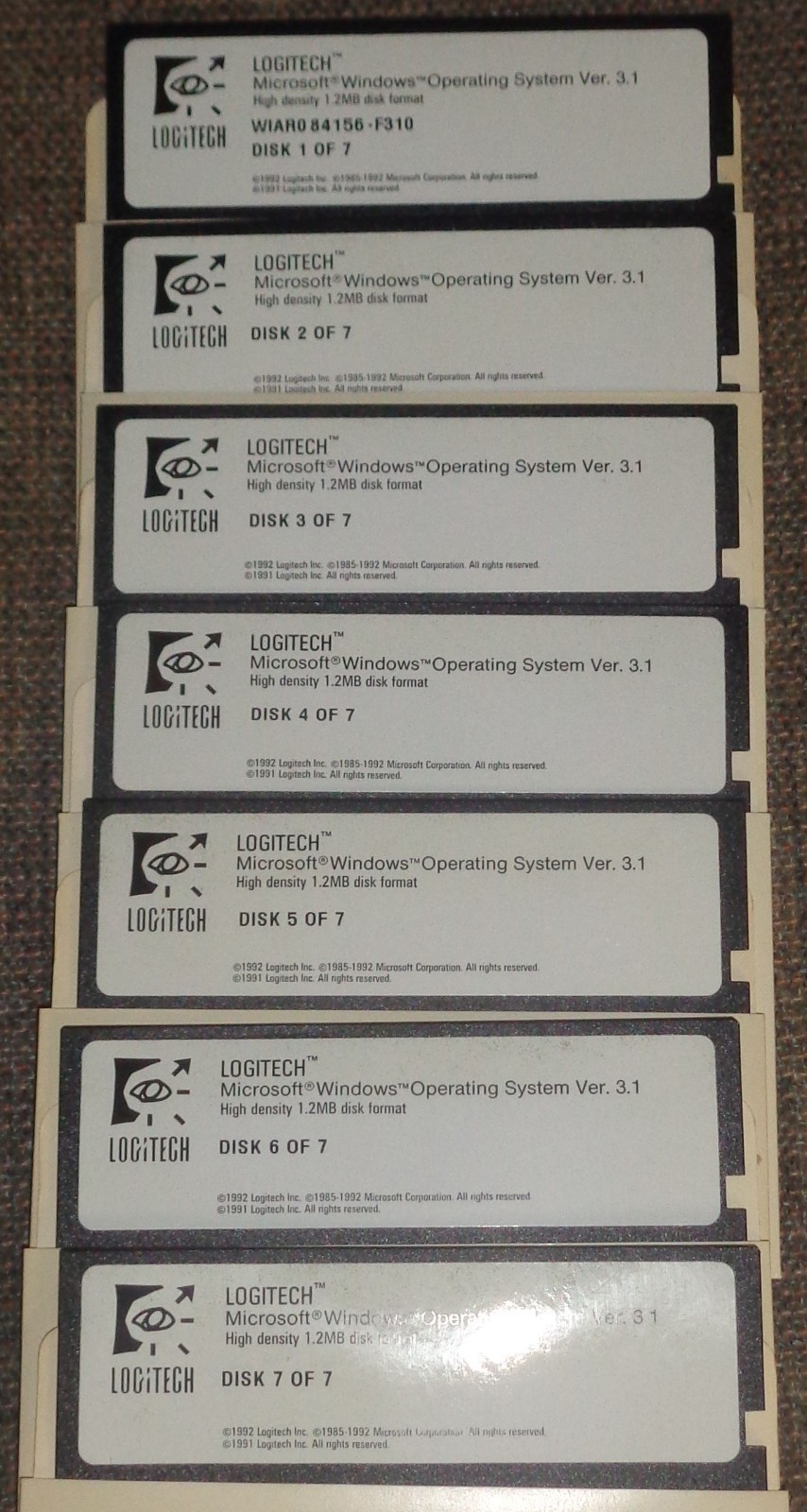 Logitech Microsoft Windows Operating System Version 3.1, Vintage PC 5.25″ Disks