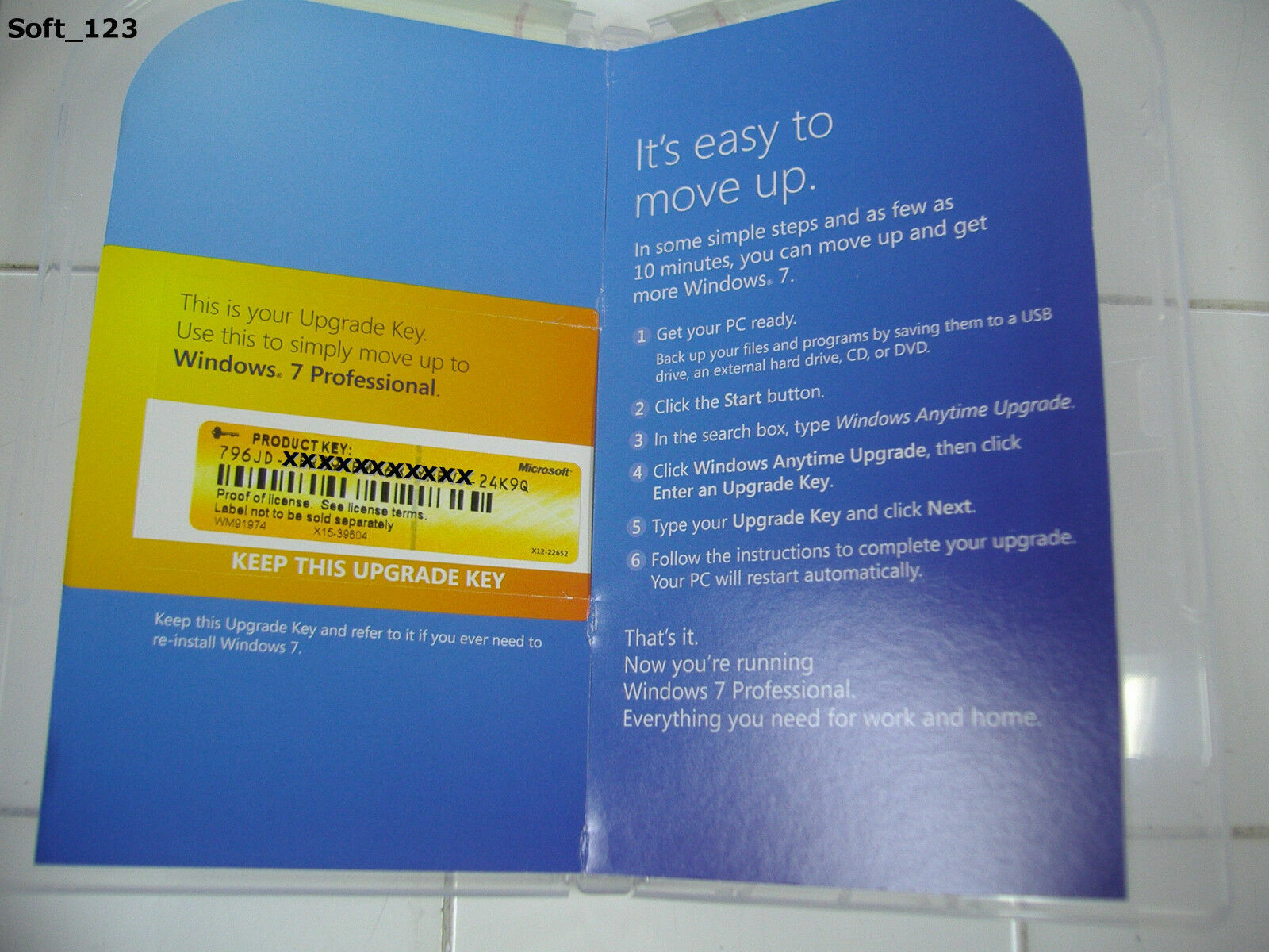 Microsoft Windows 7 Home Premium to Professional Anytime Upgrade 32/64 bit vers.