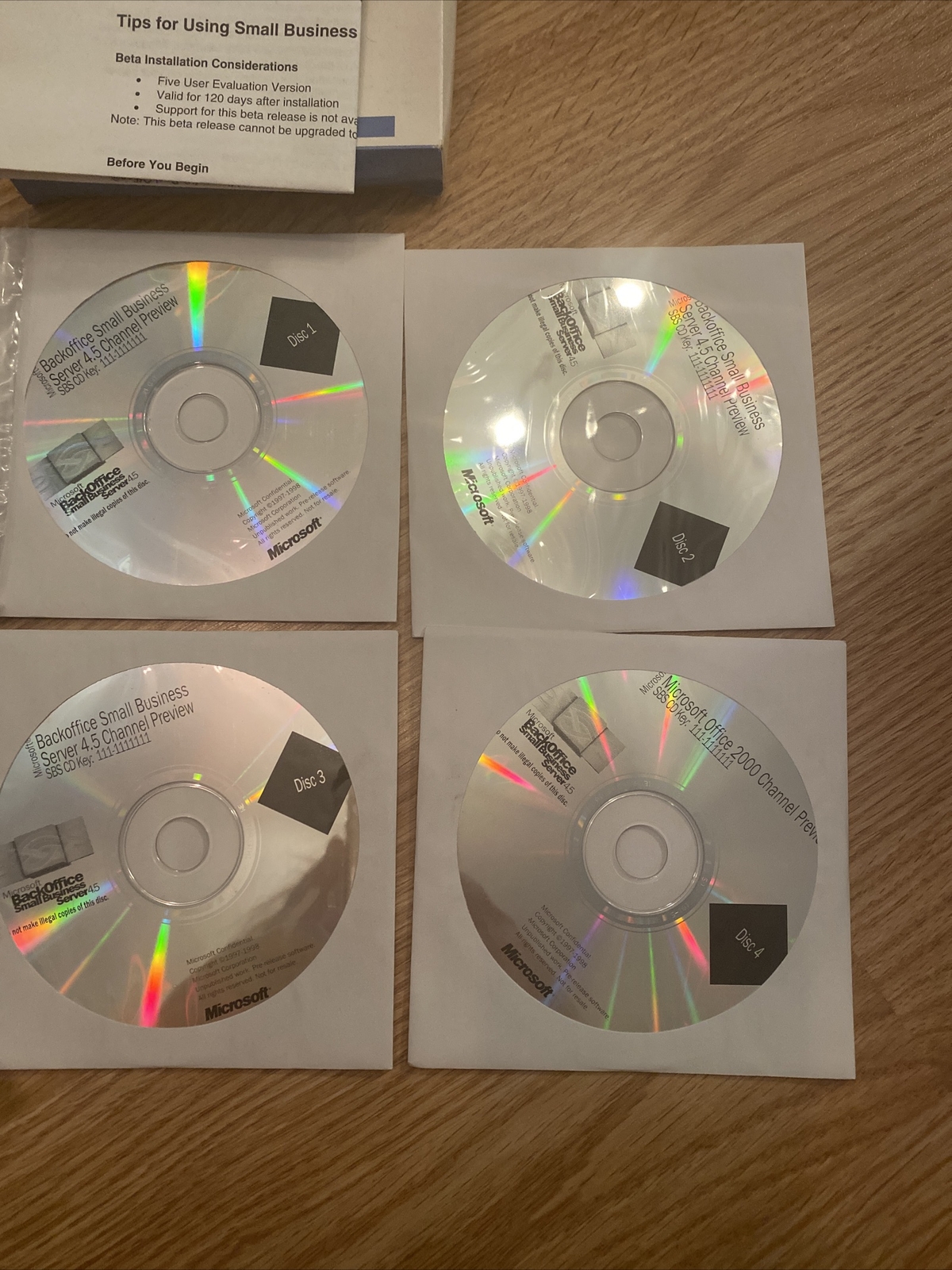 Microsoft back office small business server 4.5 channel preview Super Rare New