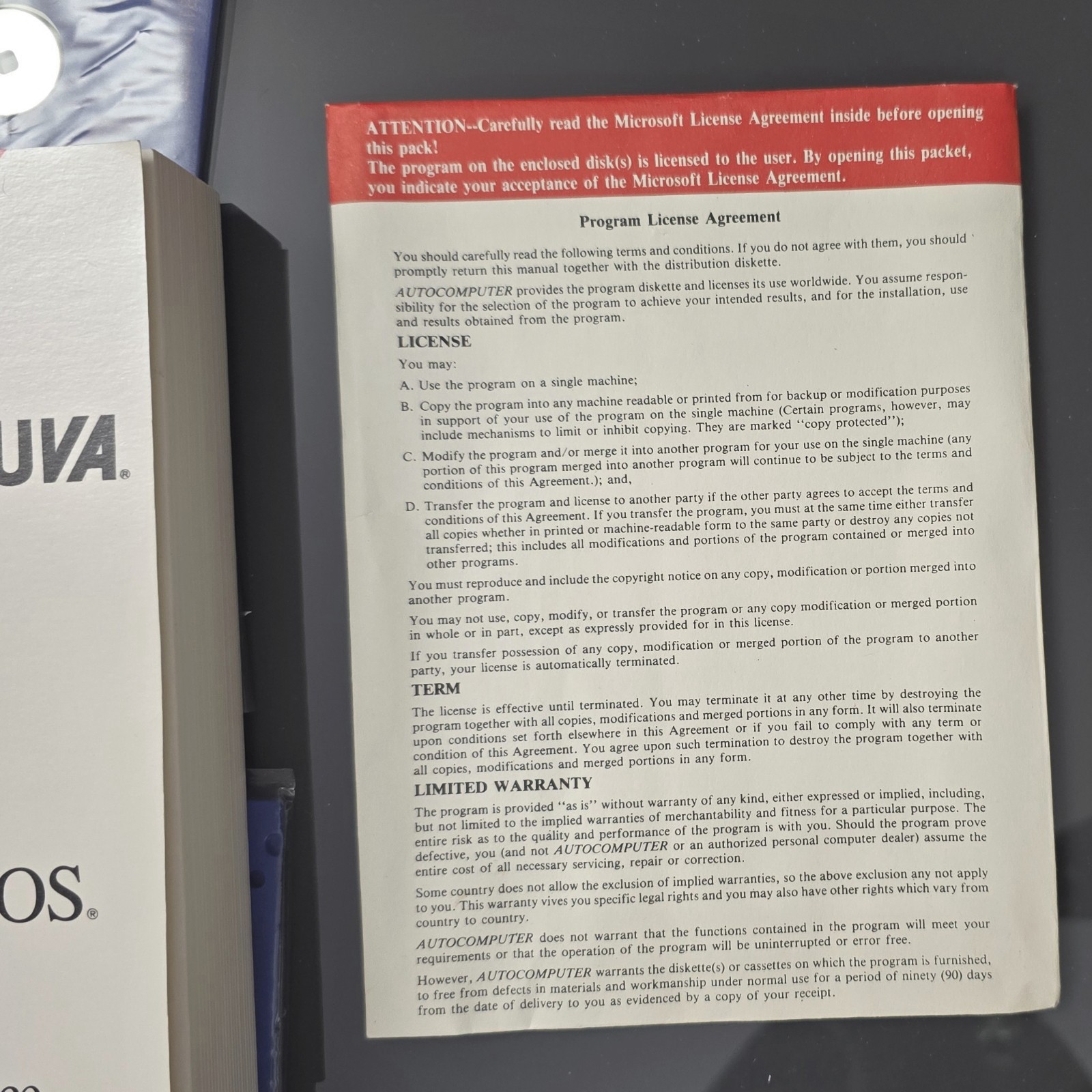 AUVA Microsoft MS-DOS Operating System version 5.0 Getting Started User’s