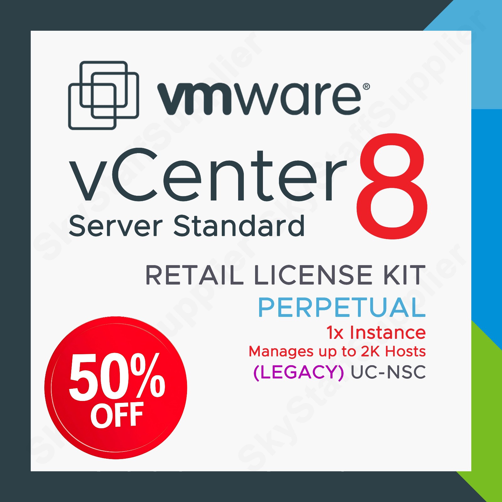 vCenter Server Standard 8 for vSphere v8 – Perpetual License UC NSC RETAIL PACK