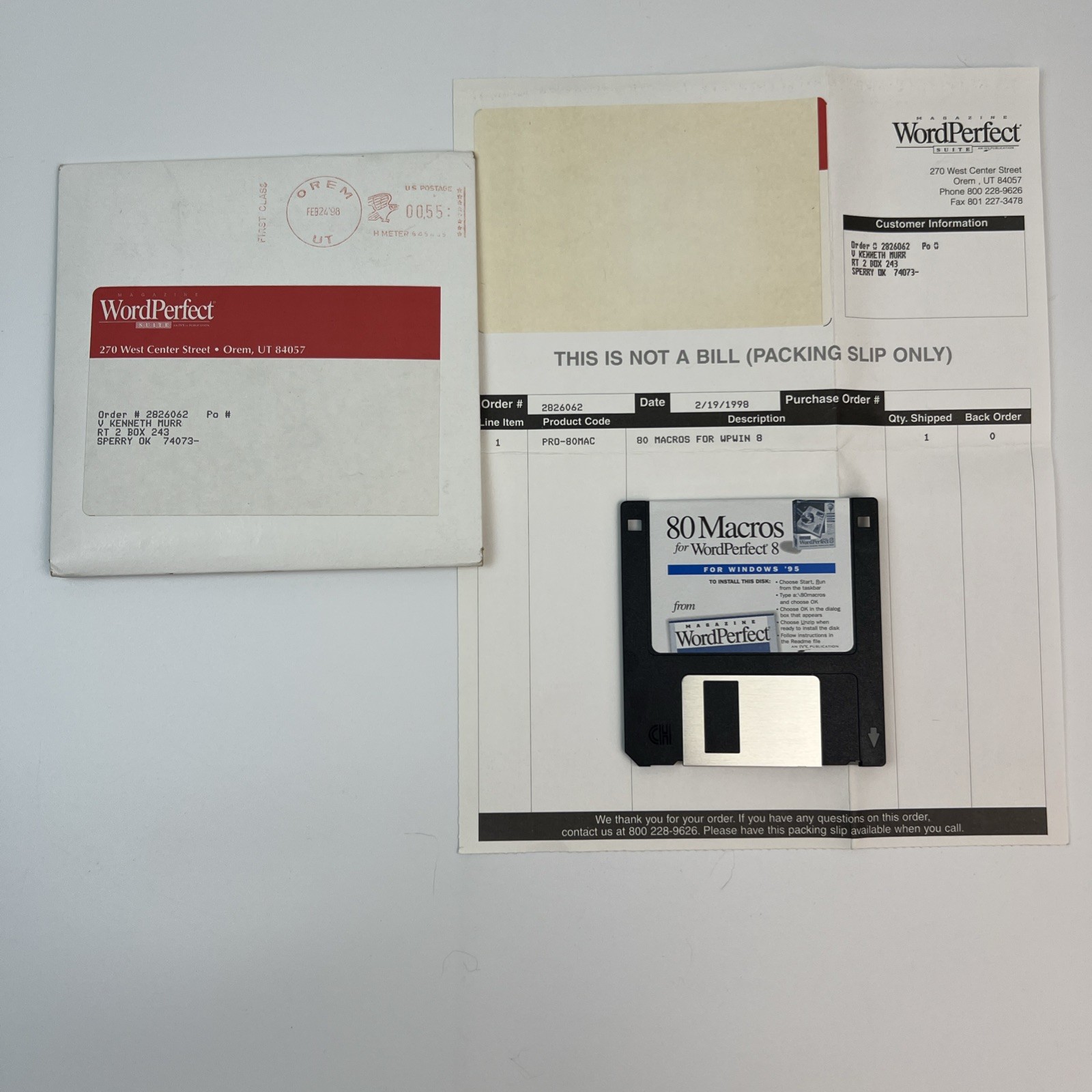 80 Macros for WordPerfect Word Perfect 8 for Microsoft Windows 95 3.5″ Floppy