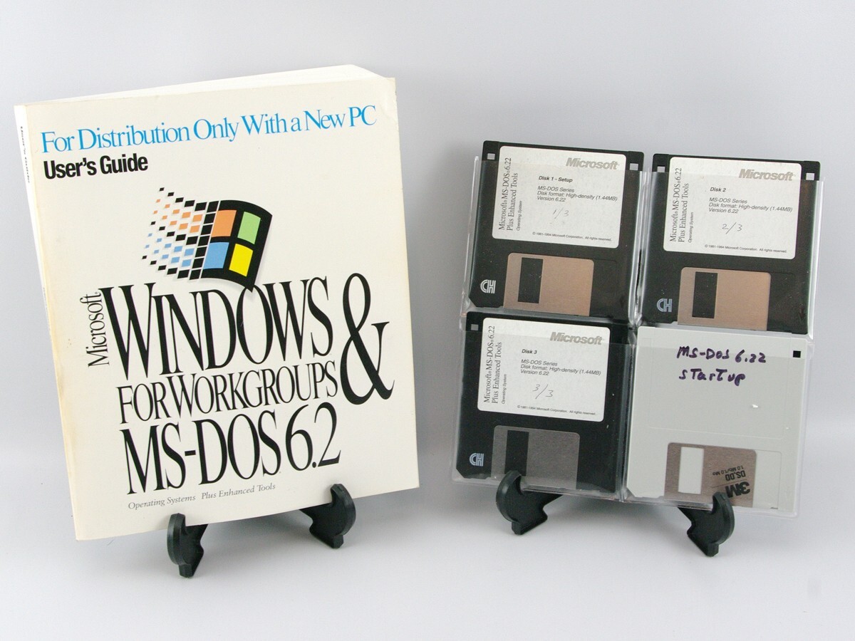 Microsoft Windows for Workgroups & MS-DOS 6.2 – 3.5″ Floppy