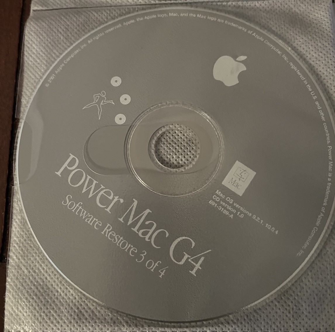 Apple Power Mac G4 Software Restore 1-4 Version 9.2.1, 10.1 CD Version 1.0