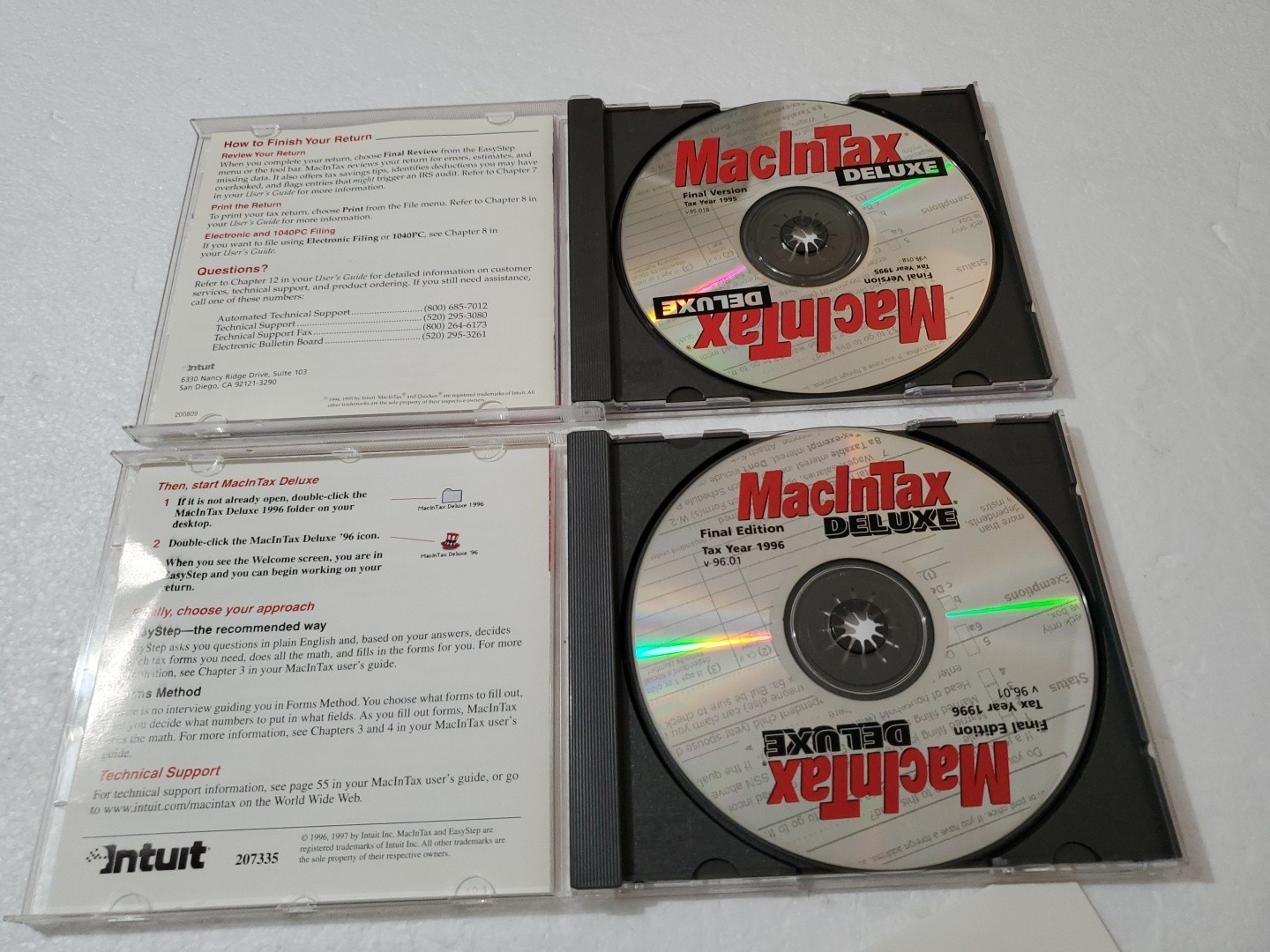 Quicken MacInTax deluxe 1995, 96, 97, 99, 2001 – Macintosh Tax Software Vintage