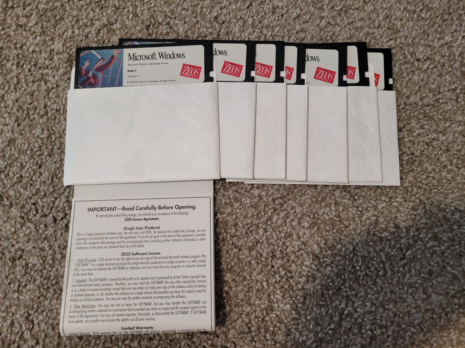 Microsoft Windows 3.1 – Rare ZEOS Version – box, all manuals, all discs