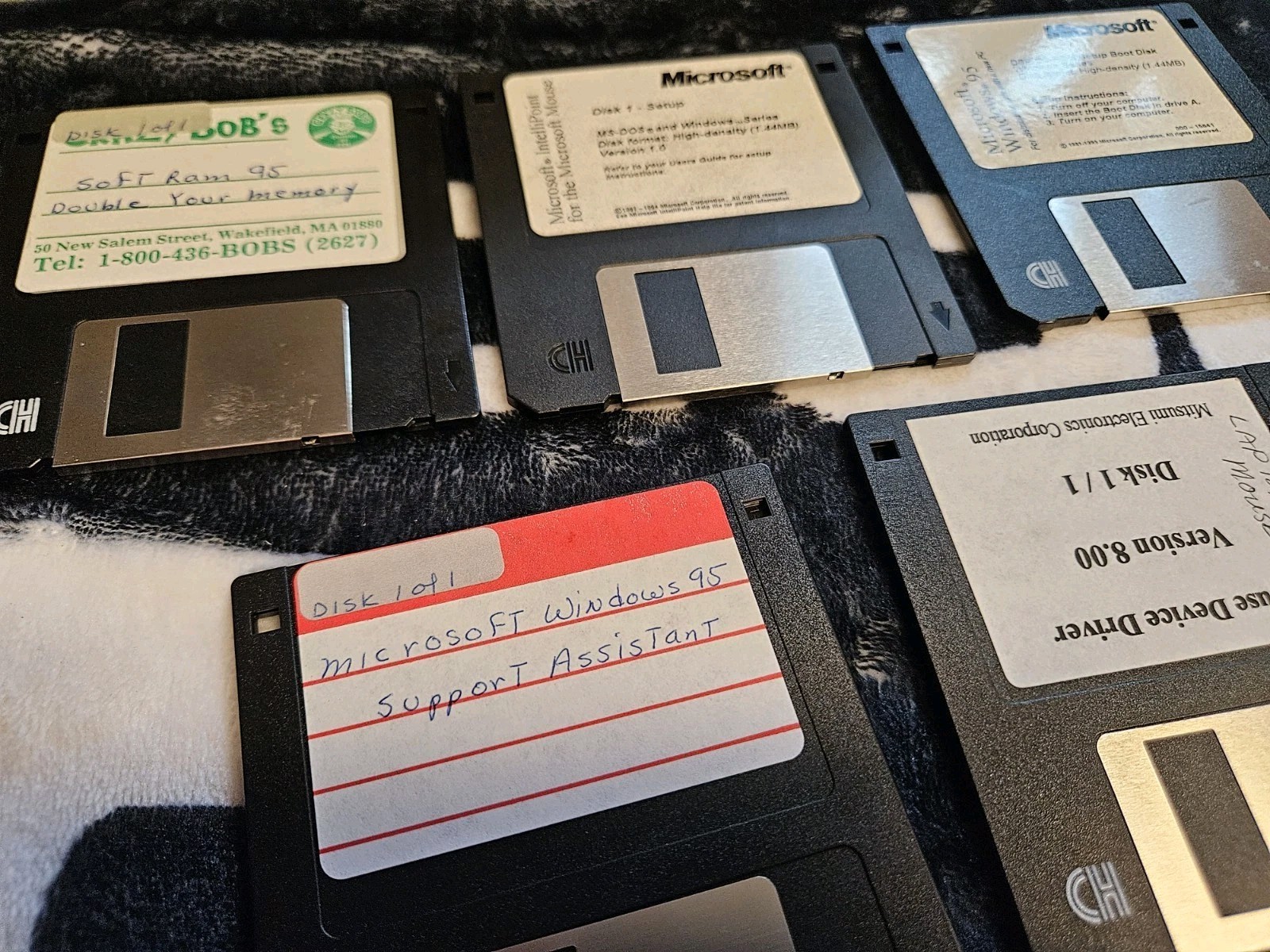 LOT 5 Disks – PLUS – MS Windows 95 CD-ROM Boot Disk – 3.5″ Floppy VINTAGE!