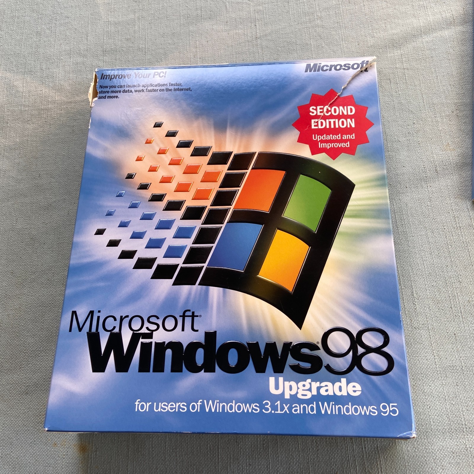 Microsoft Windows 98 Second Edition SE Upgrade Original Sleeve Box Art Book Key