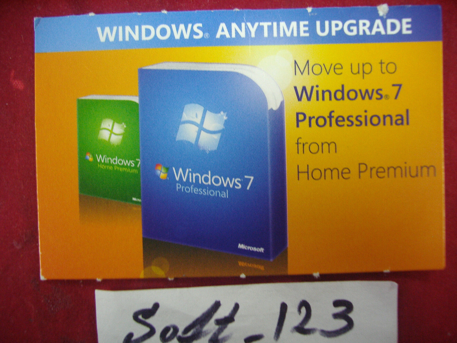 Microsoft Windows 7 Home Premium to Professional Anytime Upgrade 32/64 bit vers.