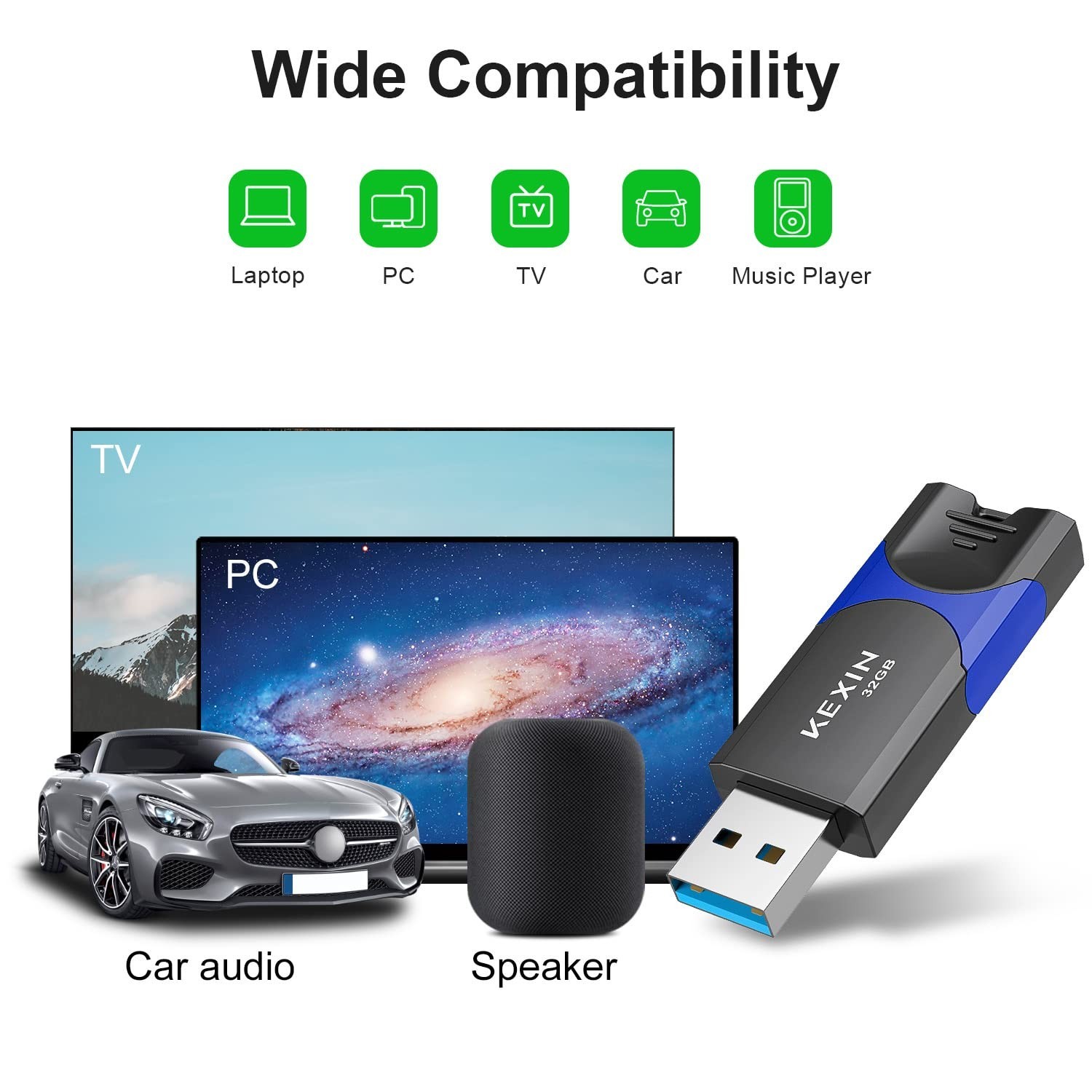 KEXIN 32GB Flash Drive 5 Pack 3.0 Thumb Drive USB Flash Drive USB 3.0 Memory …
