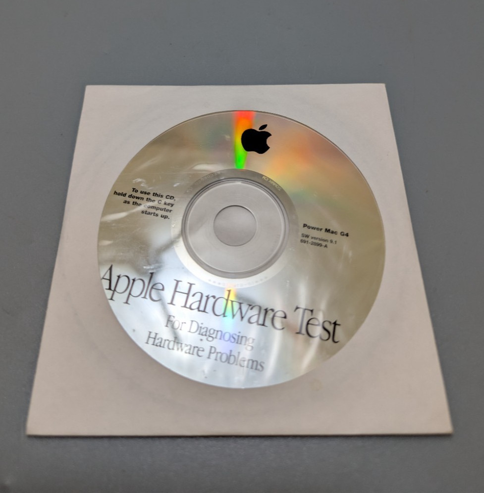 Apple Hardware Test – Power Mac G4 – SW Version 9.1 / 691-2899-A / CD