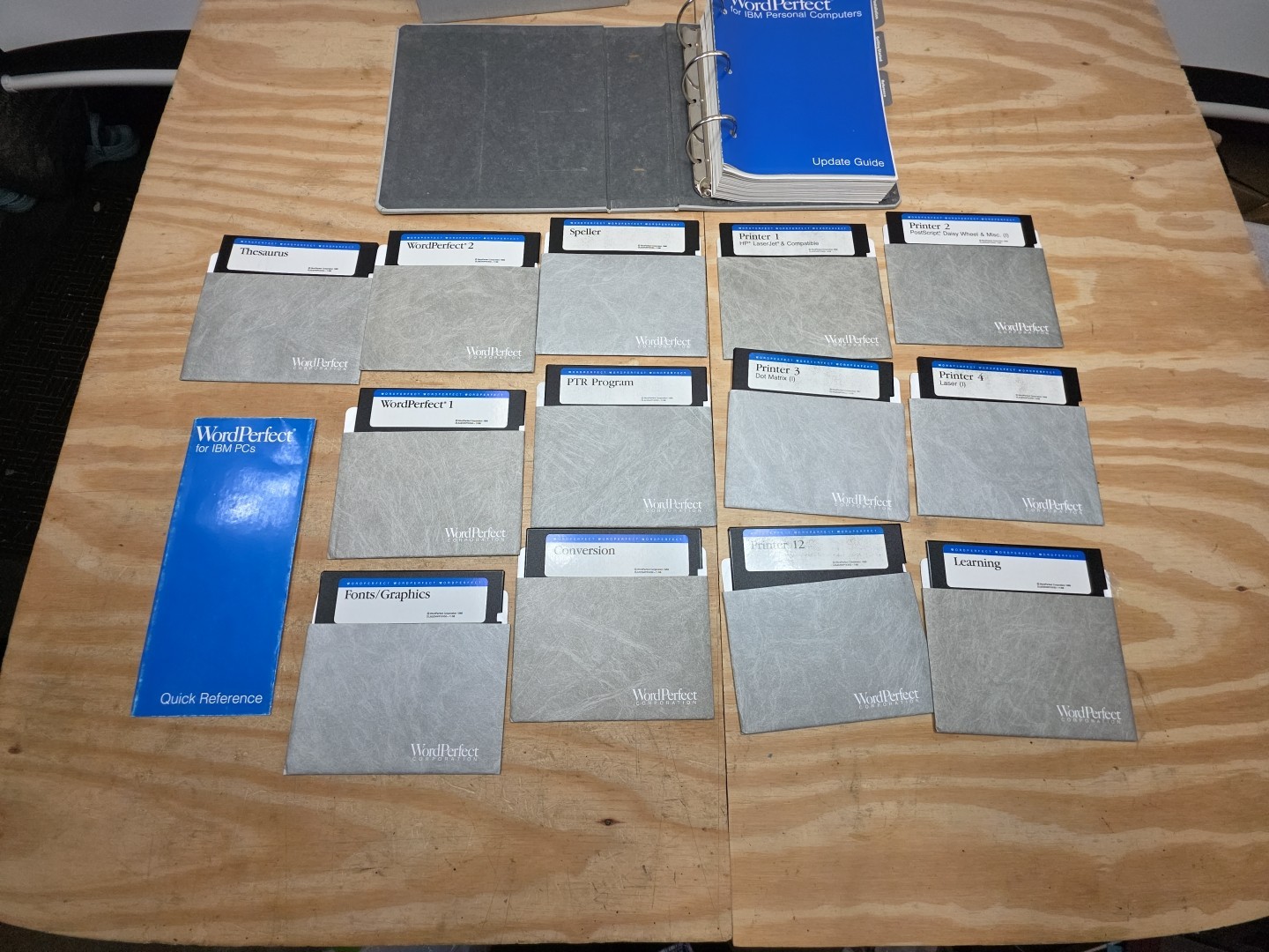 WordPerfect 1988 Installation Set – 5.25” Disks – Manual & Reference – Untested