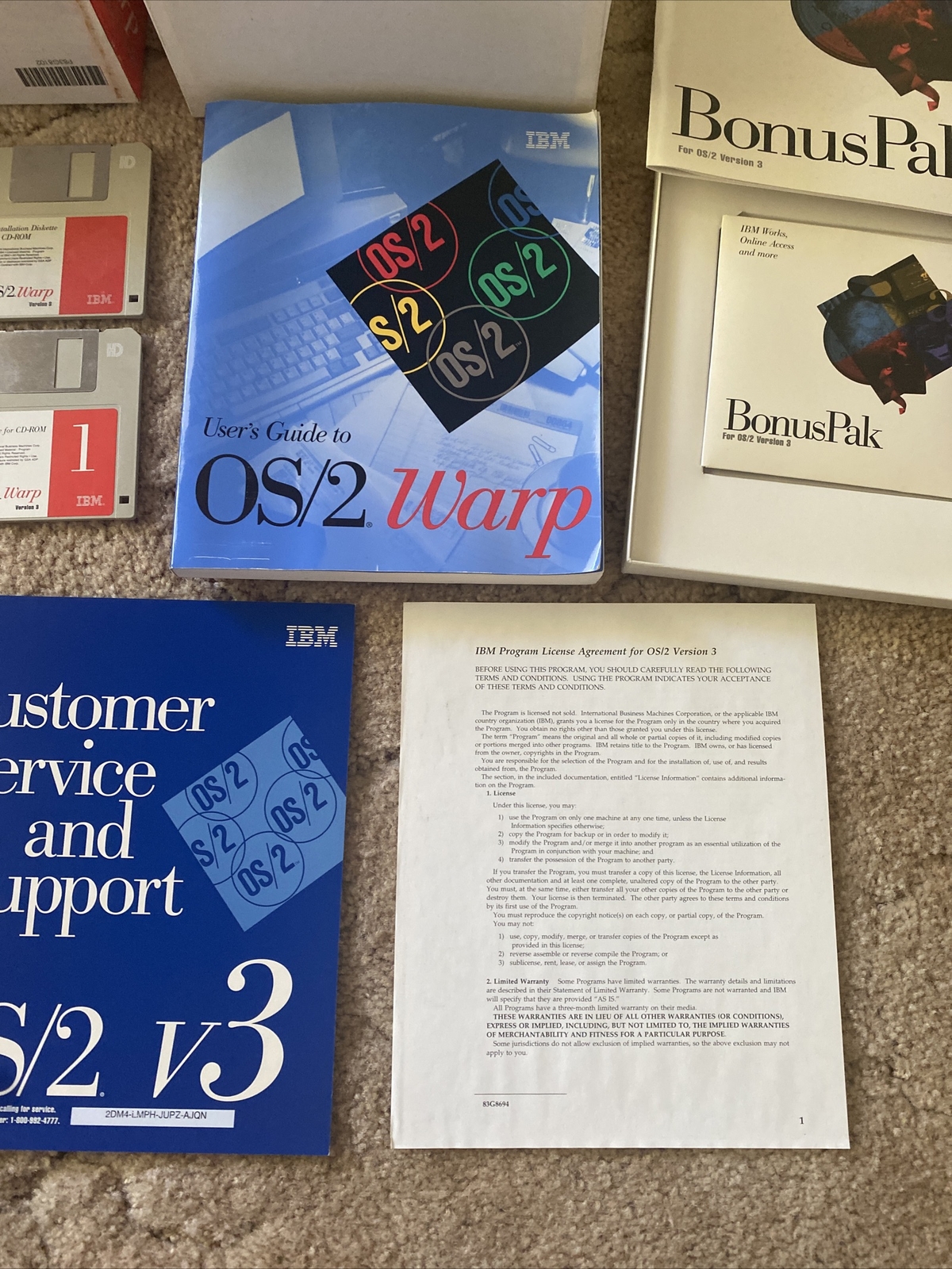 IBM OS/2 Warp Version 3 plus BonusPak for DOS and Windows