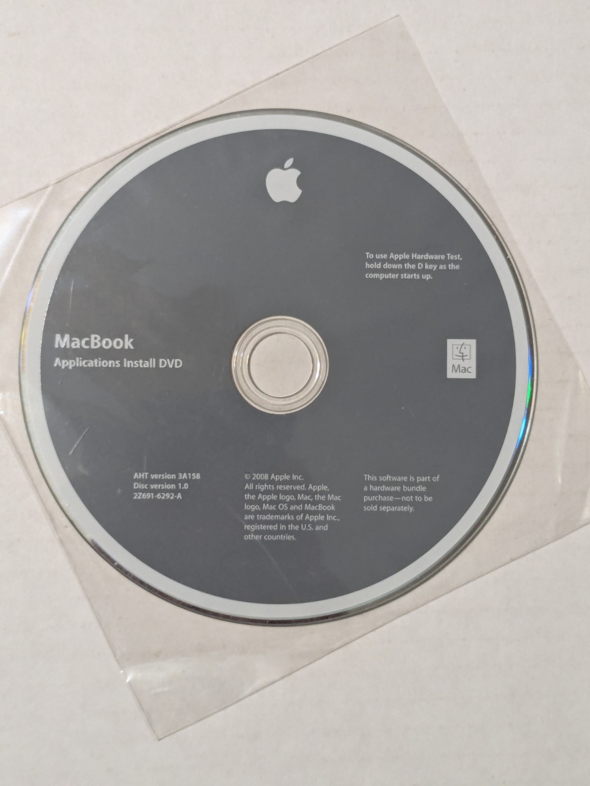 Macbook OS X Install DVD / App Install / iLife Drop in / Hardware Test Disks