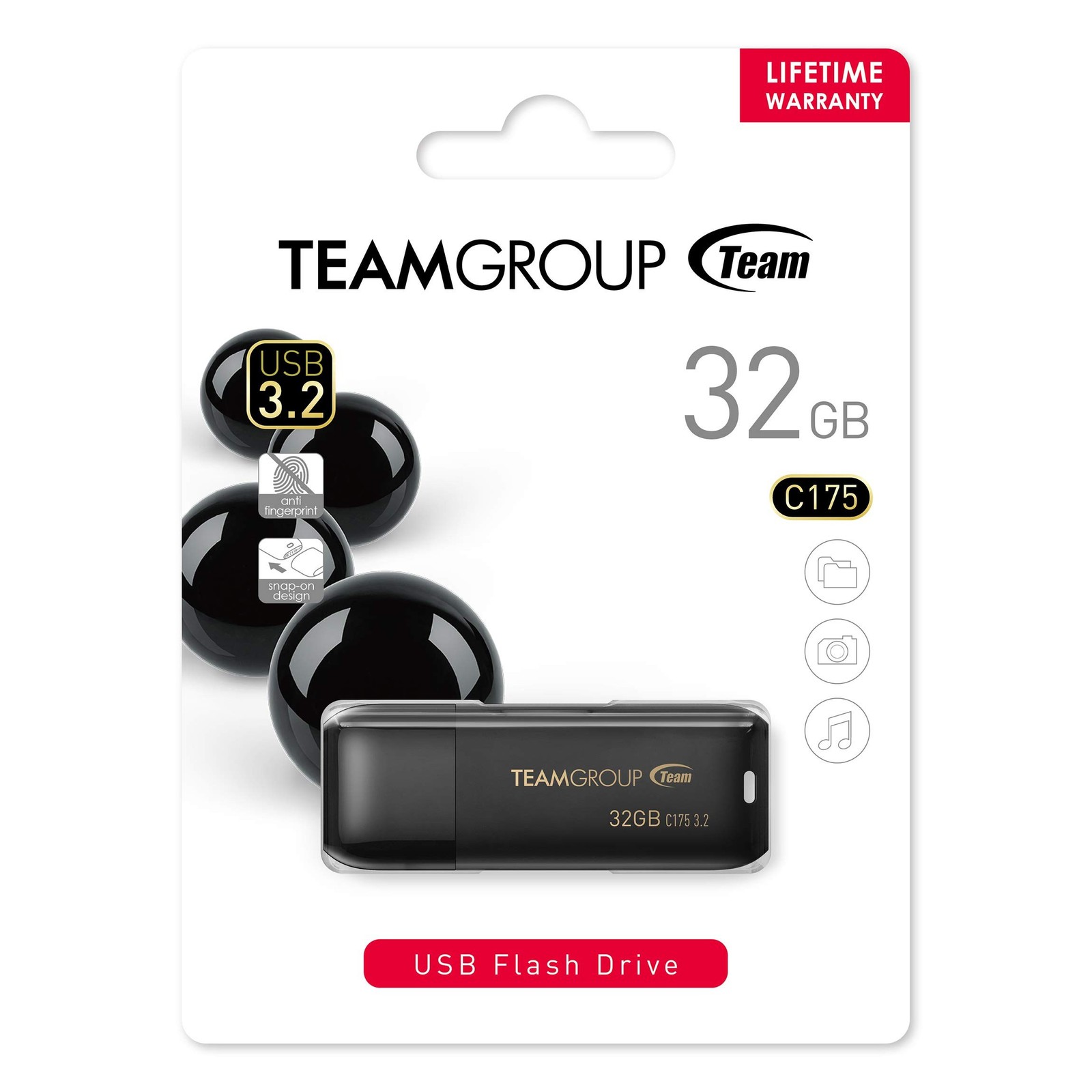TEAMGROUP C175 32GB 5 Pack USB 3.2 Gen 1 (USB 3.1/3.0) Flash Thumb Drive, Ext…