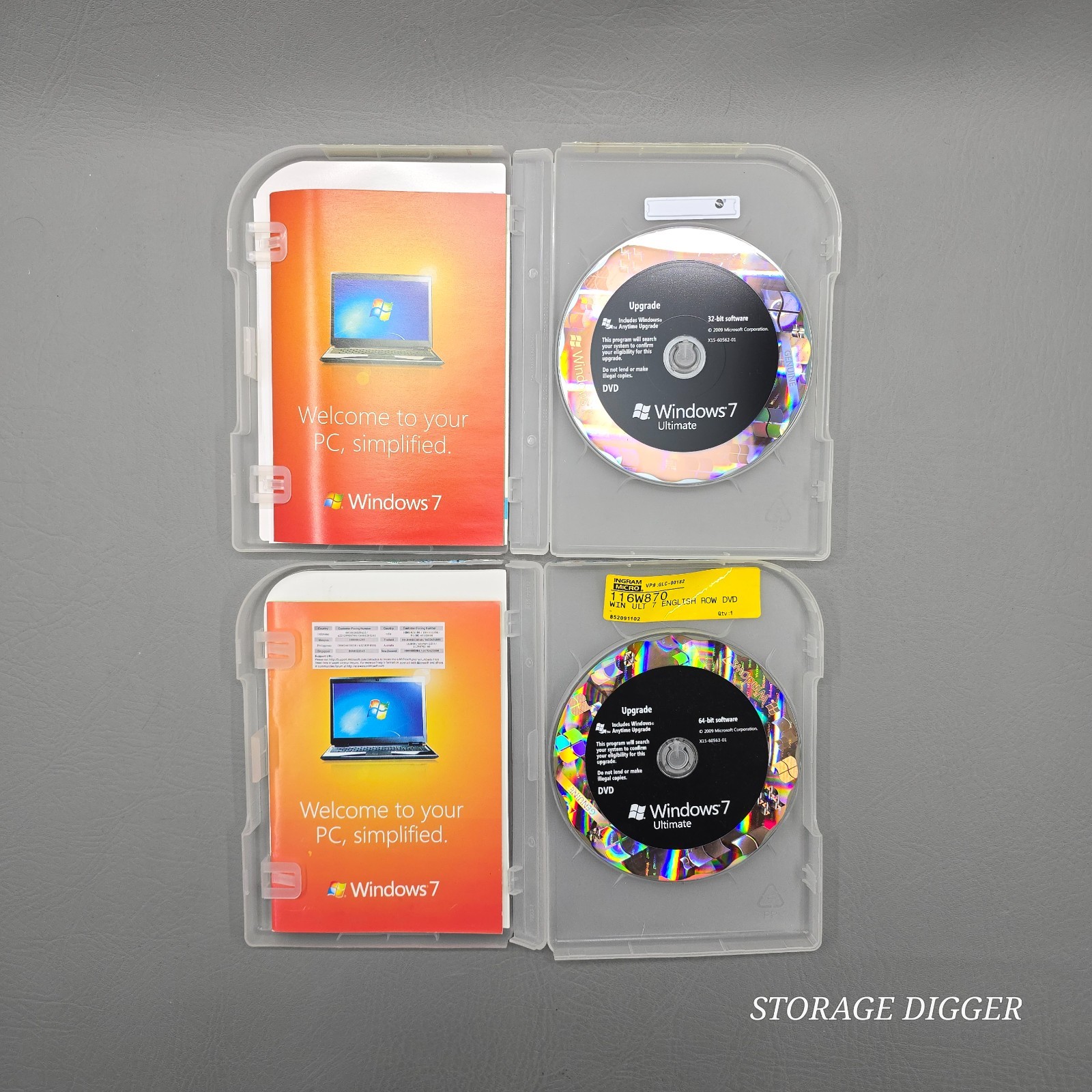 2009 Microsoft Windows 7 Ultimate Upgrade 32 Bit and 64 Bit English DVDs
