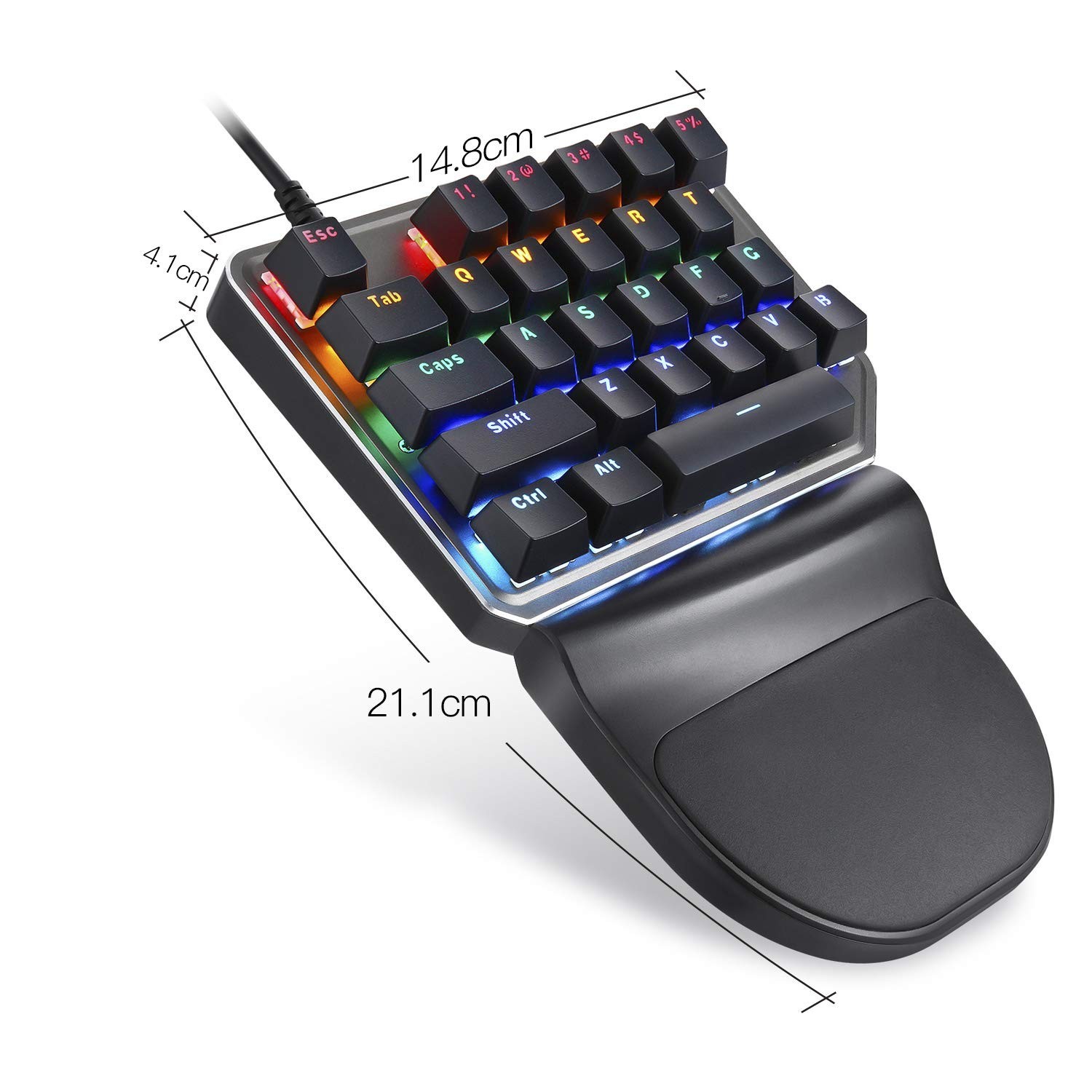 MOTOSPEED K27 One-Handed Mechanical Mini Gaming Keypad 27 Keys, 9 LED Backlit…