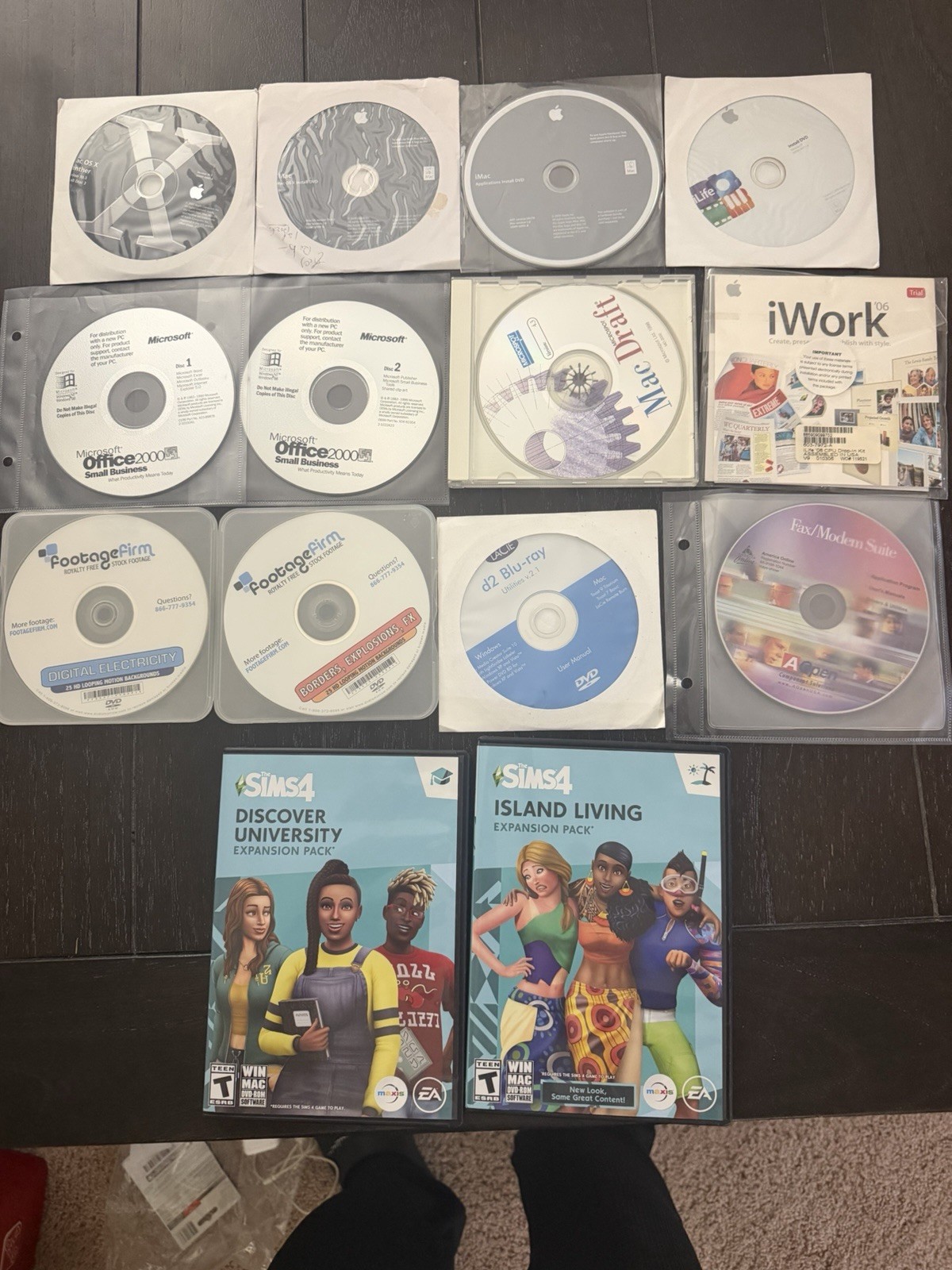 Vintage Apple Mac & Microsoft Software Bundle | iWork,Office 2000,MacOS X, Sims