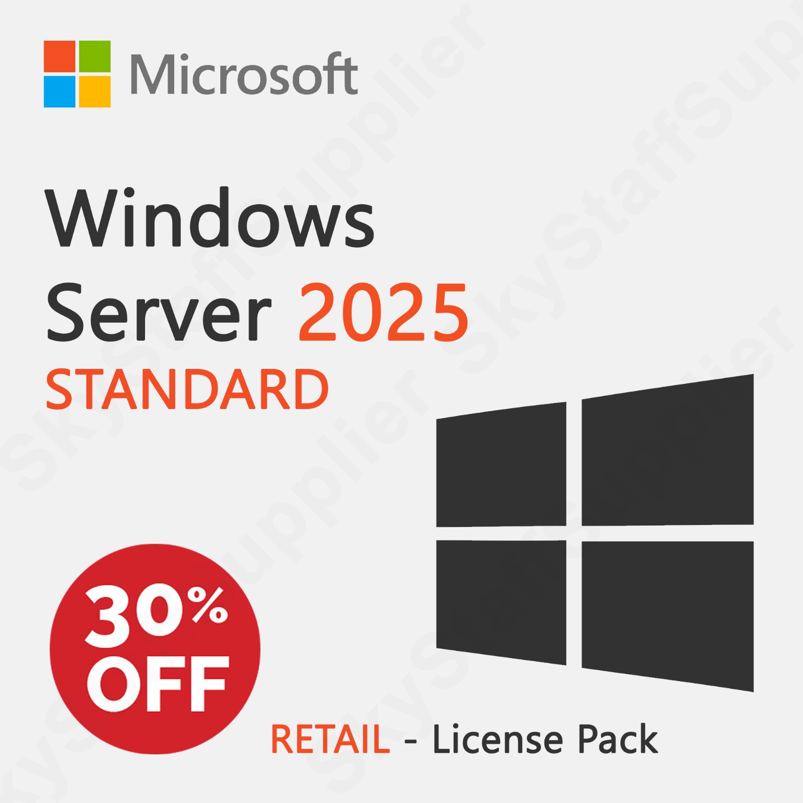 Windows Server 2025 STANDARD 16 CORE License Key +10 ACCESS CALs NEW RETAIL PACK