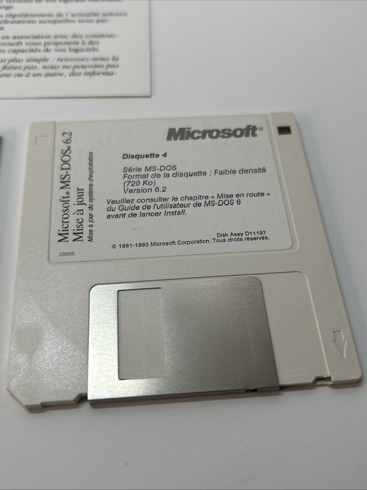 Microsoft MS-DOS 6.2 Upgrade – Big Box With 3.5″ disks – FRENCH